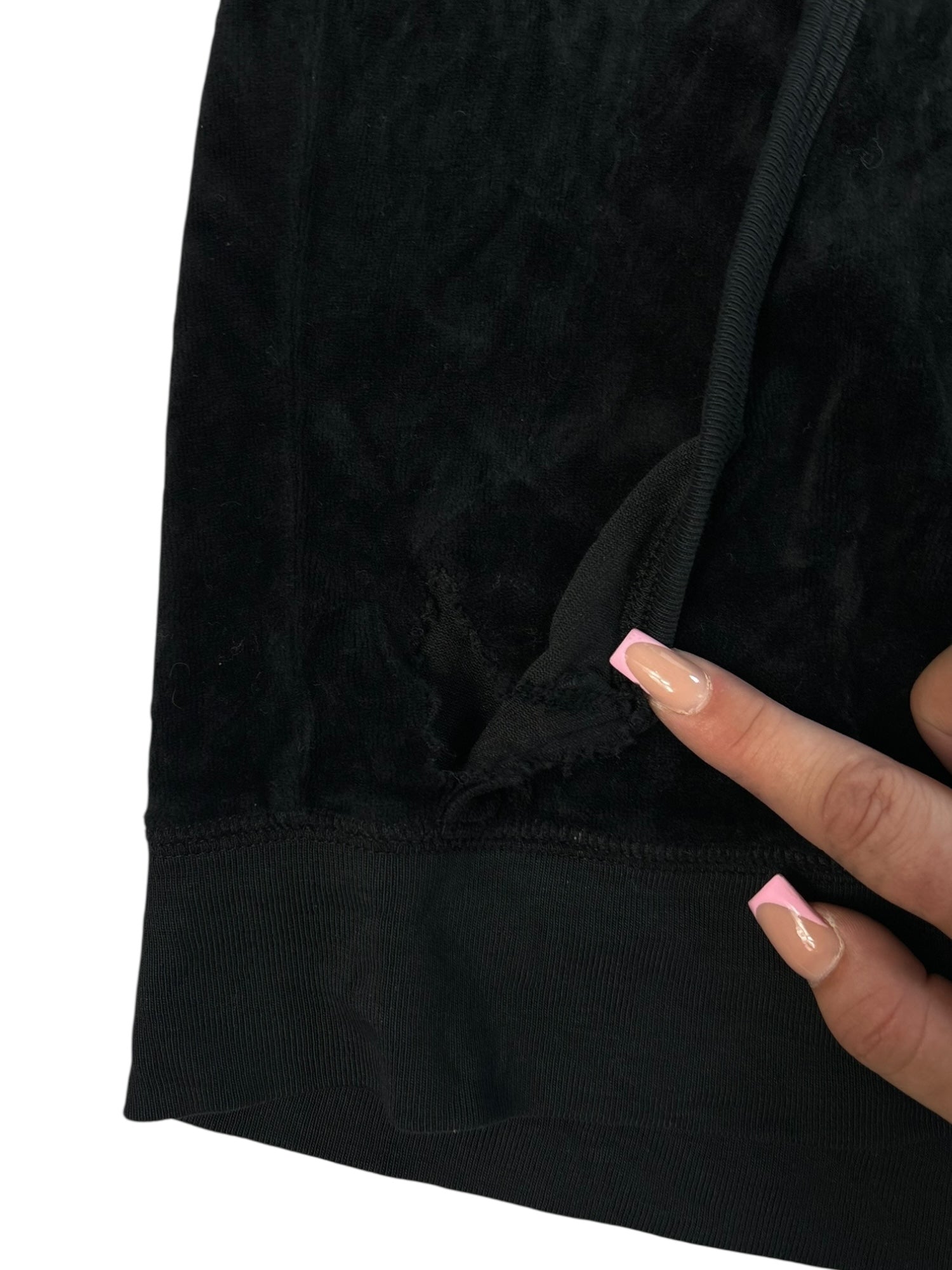 (L) Black Embellished Juicy Couture Velour Zip Up Hoodie
