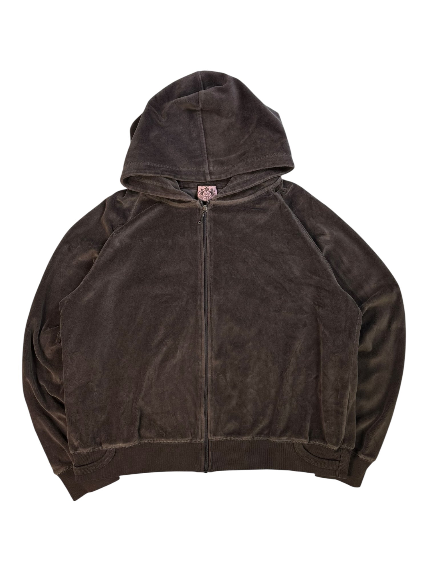 (XL) Faded Brown Juicy Couture Velour Zip-Hoodie