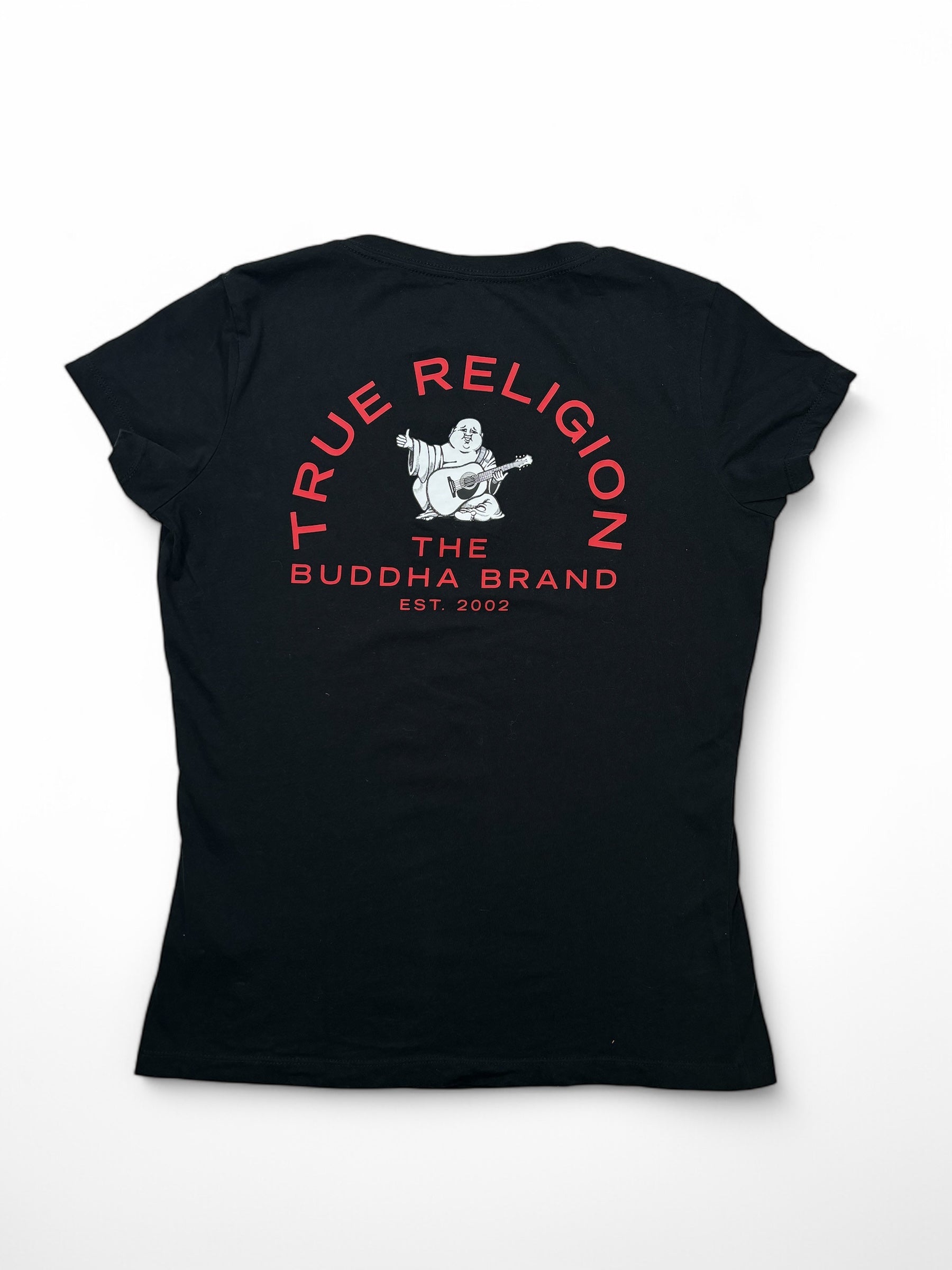 (M) True Religion V-neck Tee Black Medium