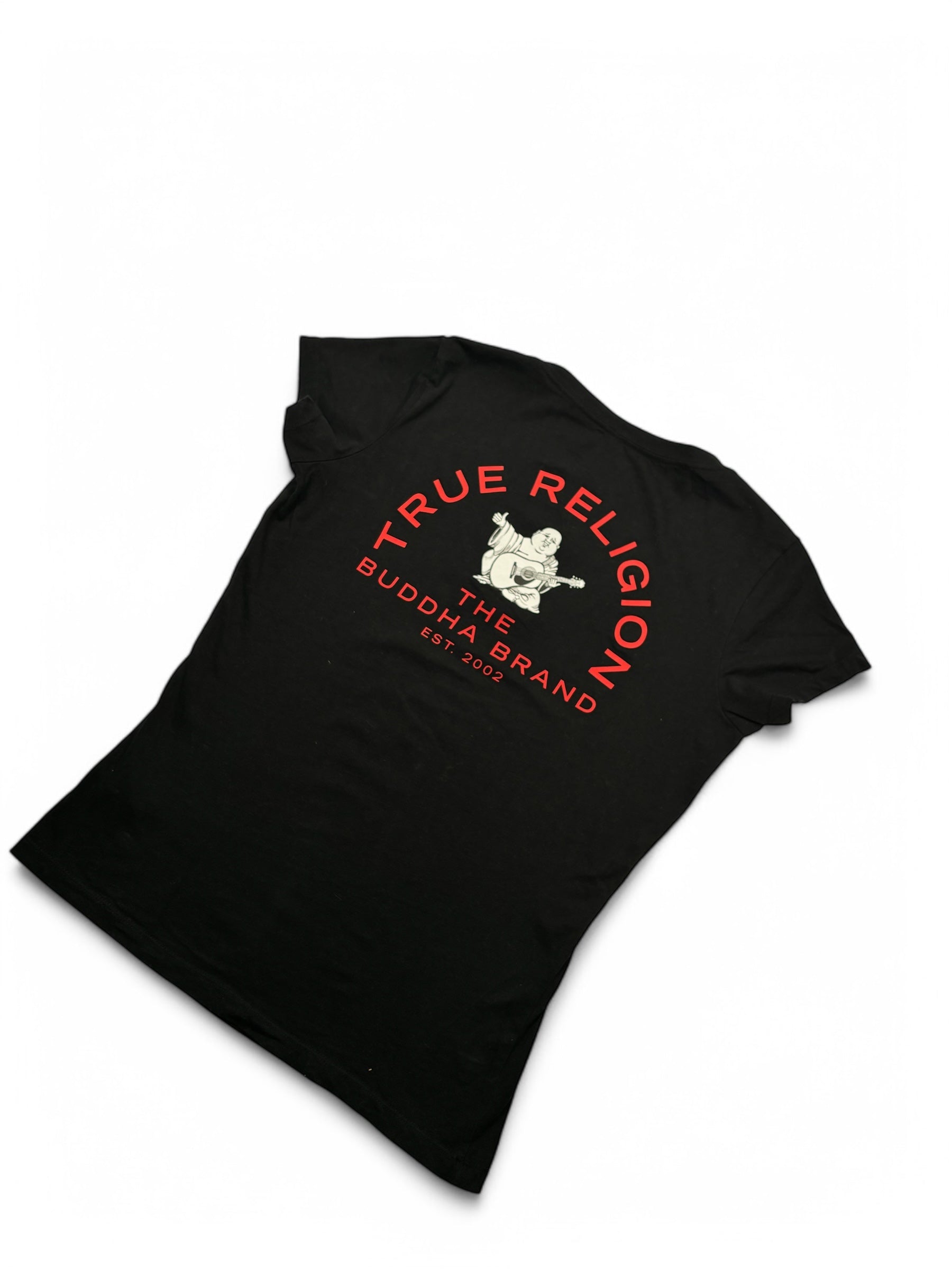 (M) True Religion V-neck Tee Black Medium
