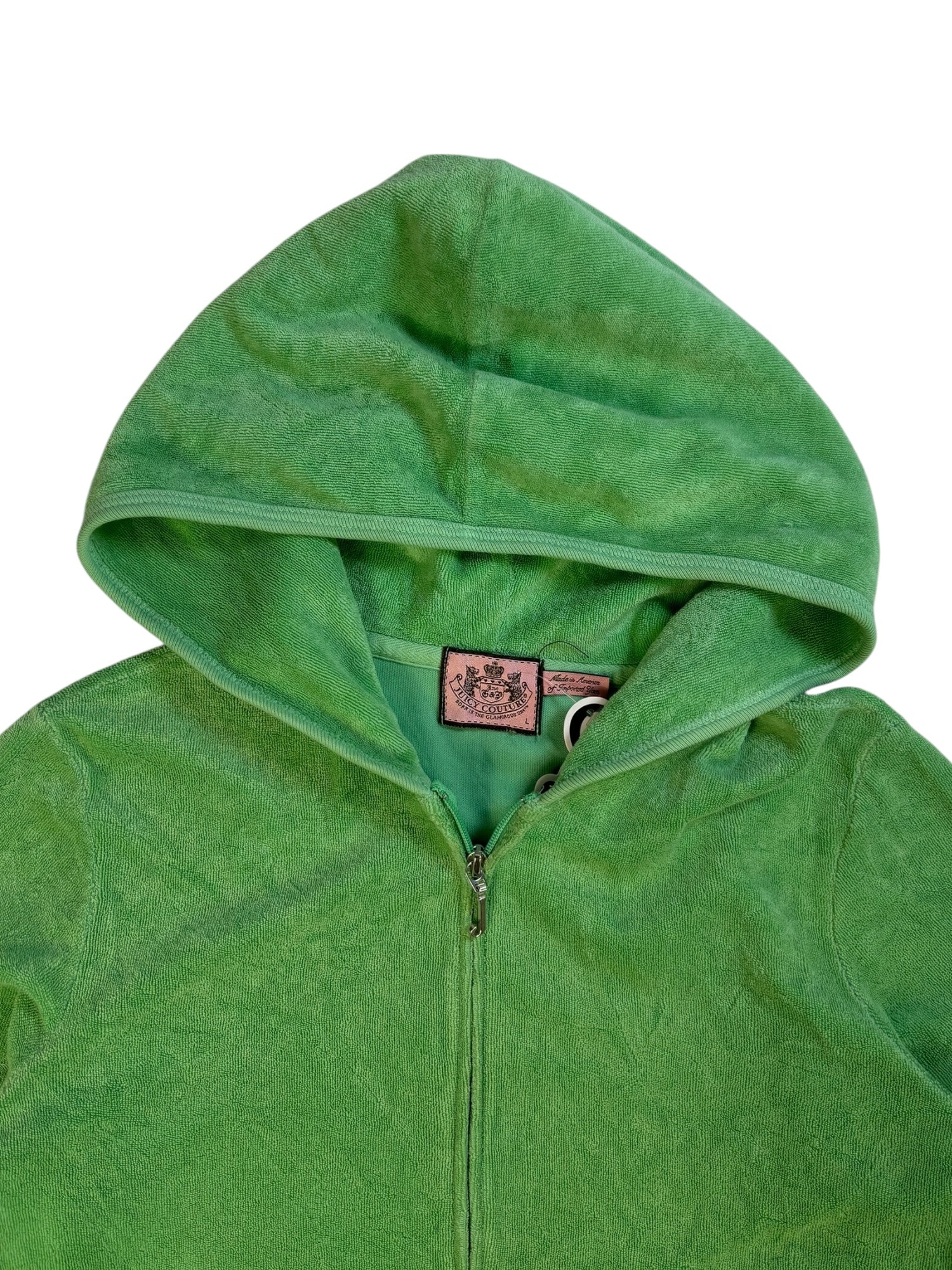 (M) Green Terry Cloth Juicy Zip Up