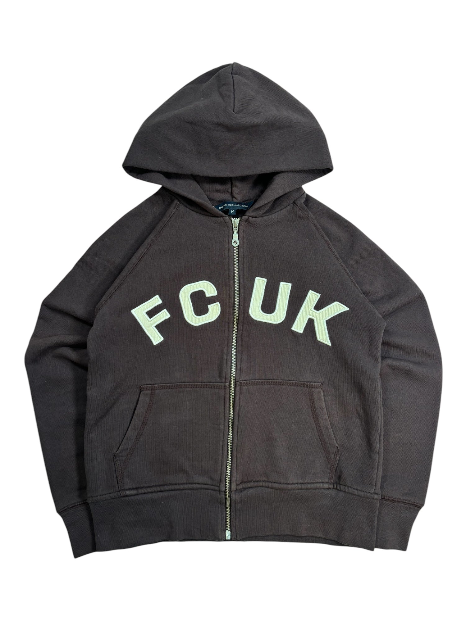 (M) FCUK Black Sun-faded Zip-up
