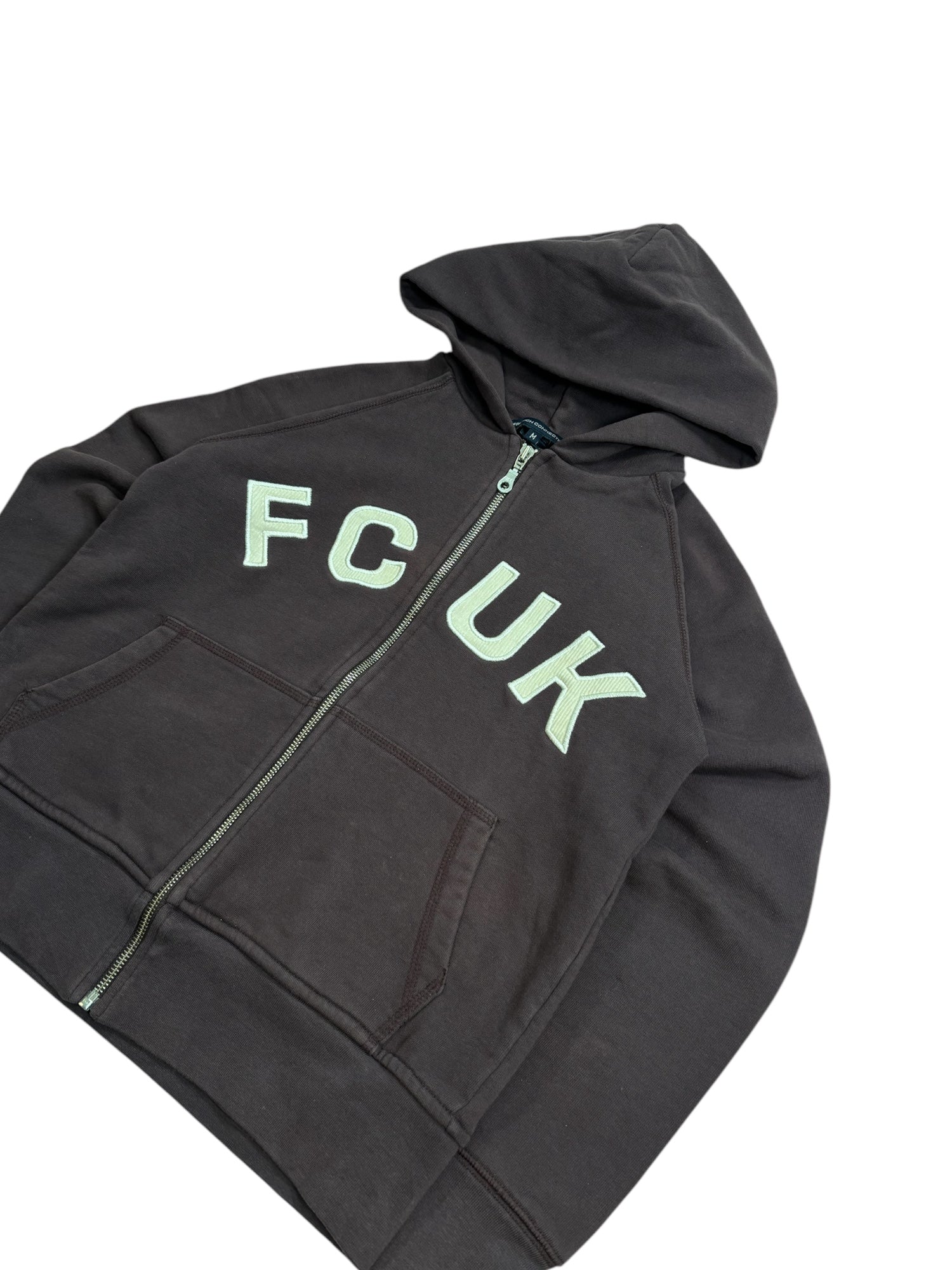 (M) FCUK Black Sun-faded Zip-up