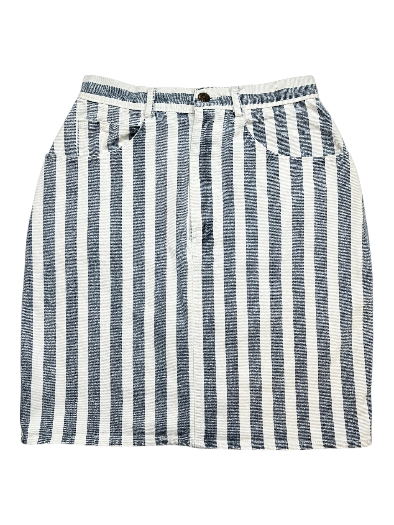(S) Vintage Helium Striped Denim Skirt