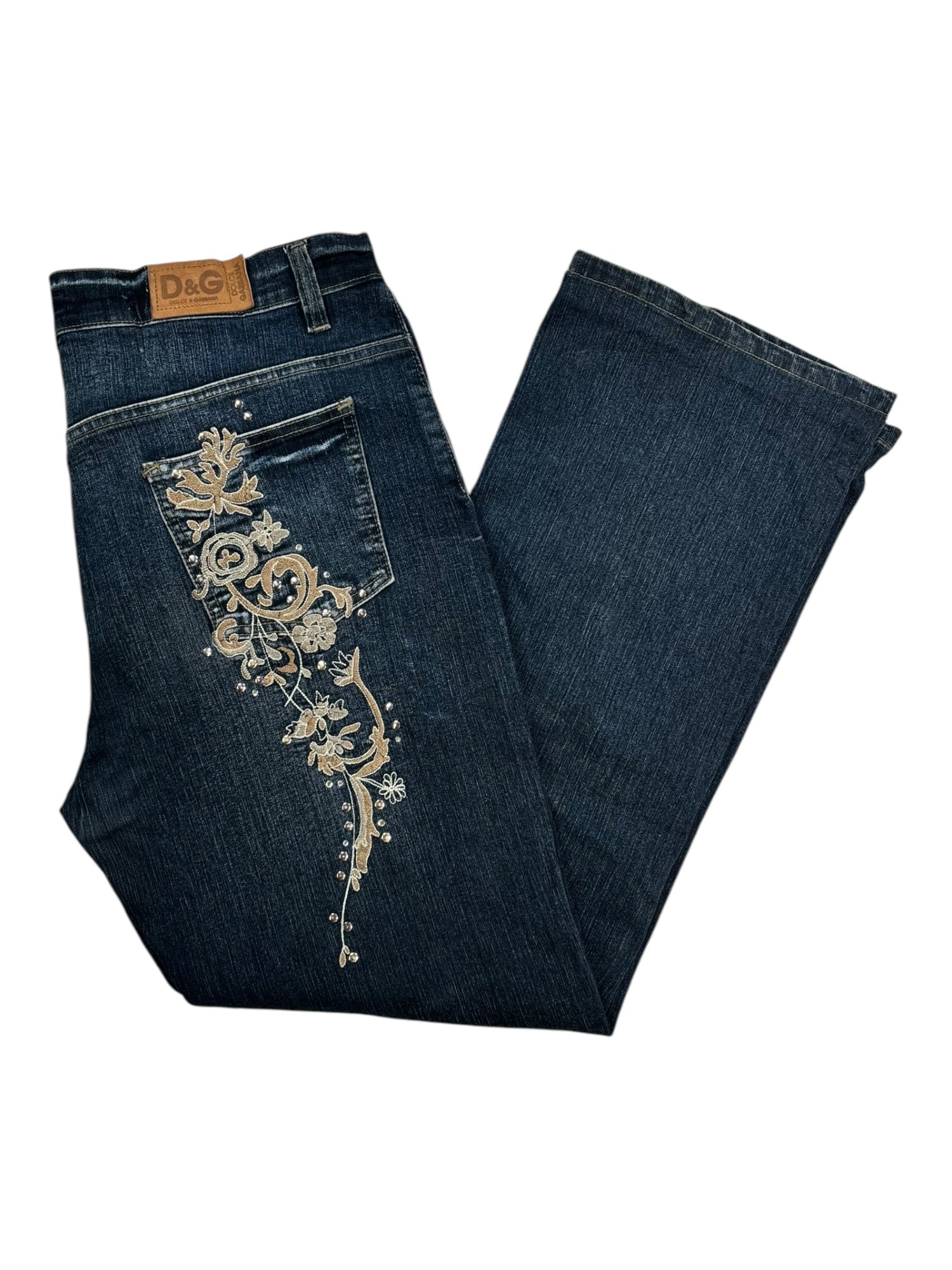 (35) Dolce and Gabbana Embellished Denim