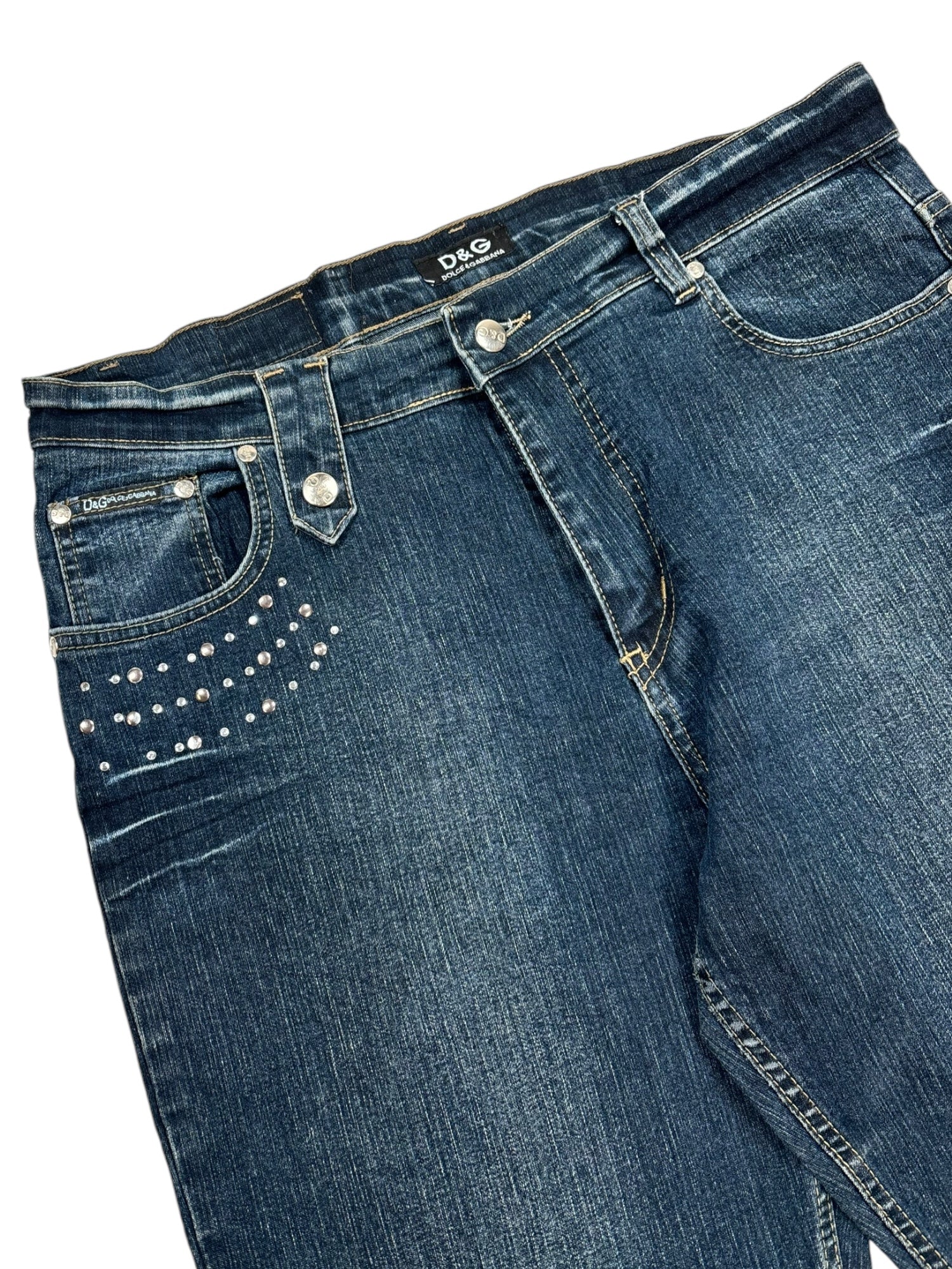 (35) Dolce and Gabbana Embellished Denim