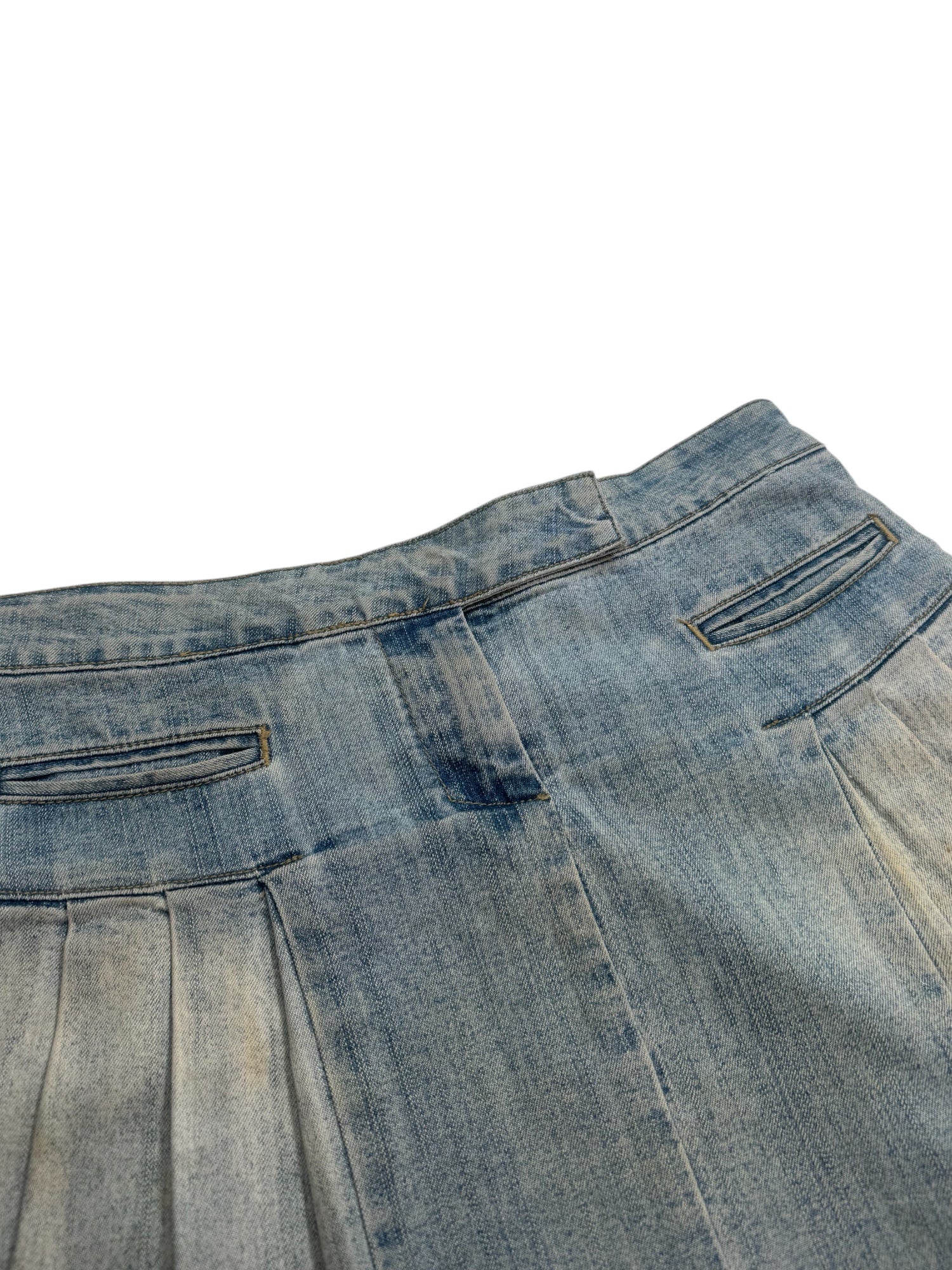 (31) Good Show Denim Pleated Mini Skirt