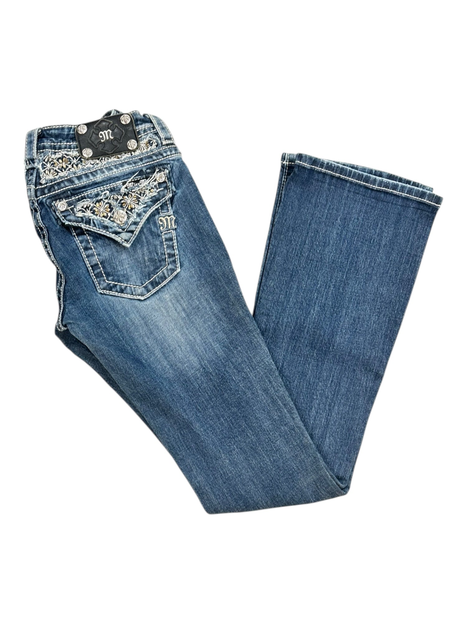 (26) Miss Me Boot-Cut Denim