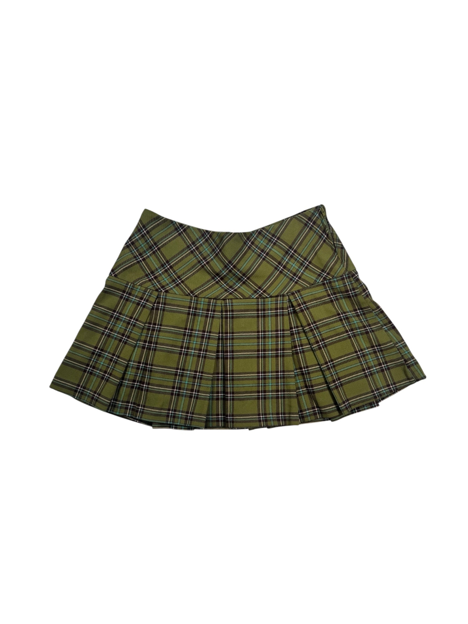 (M) Randy Girl Green Plaid Mini Skirt