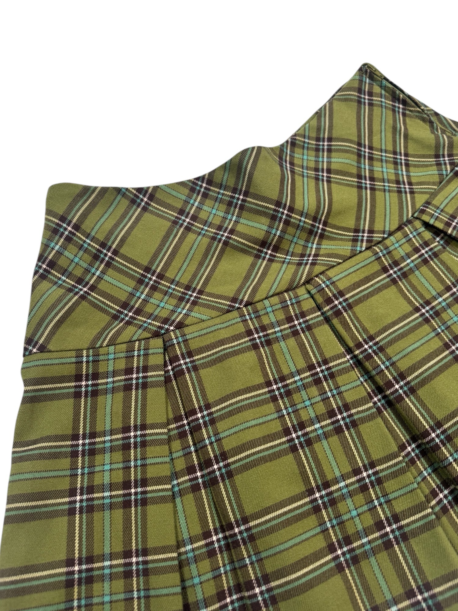 (M) Randy Girl Green Plaid Mini Skirt