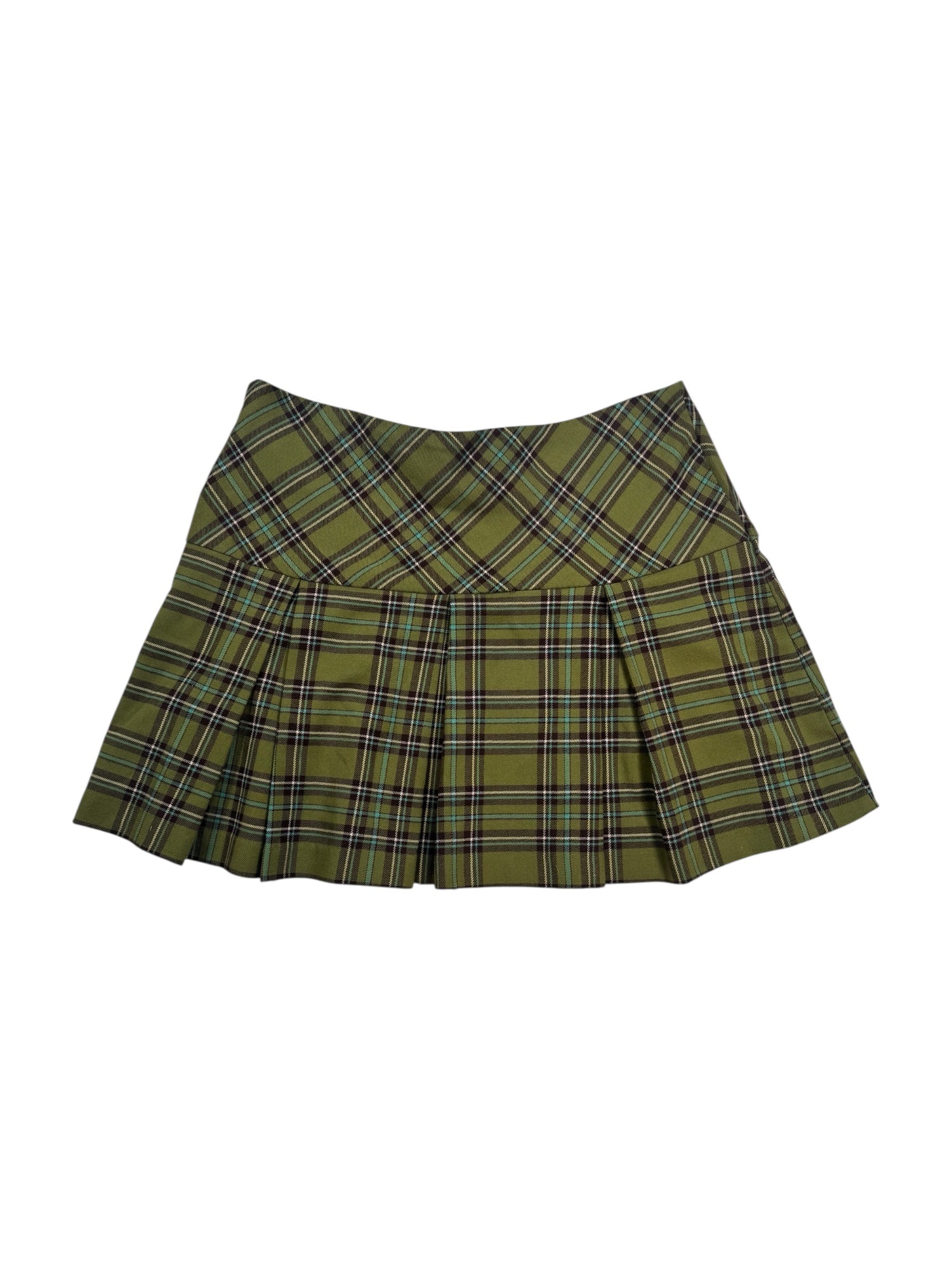 (M) Randy Girl Green Plaid Mini Skirt