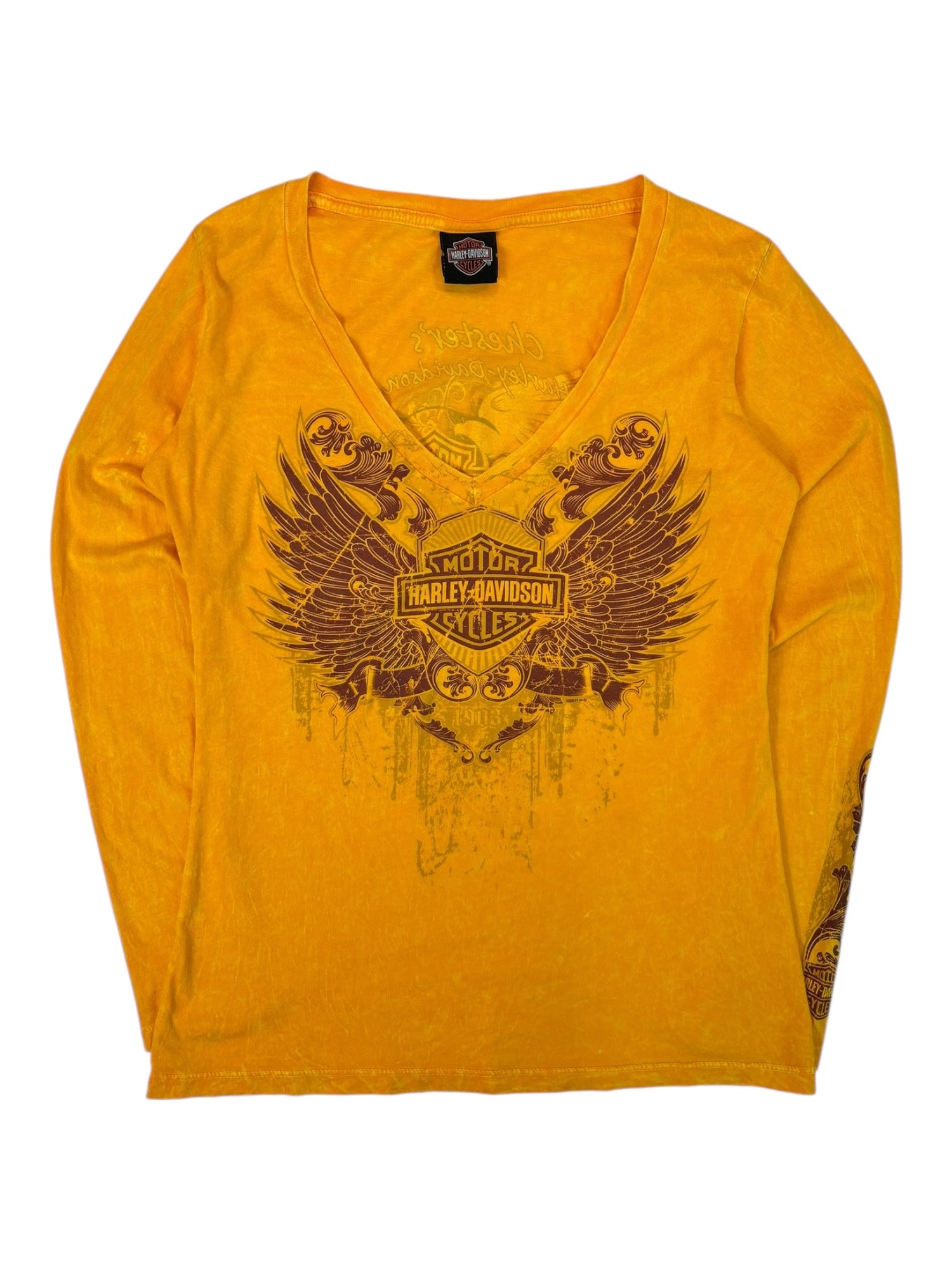 (M) Harley Davidson Yellow Long Sleeve
