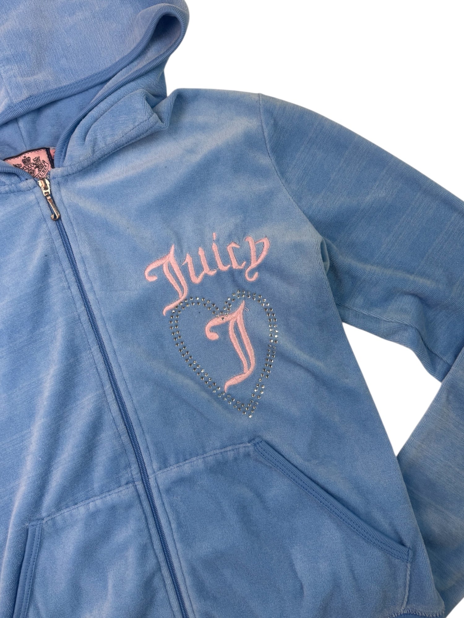 (M) Periwinkle Embroidered Juicy Couture Velour Top