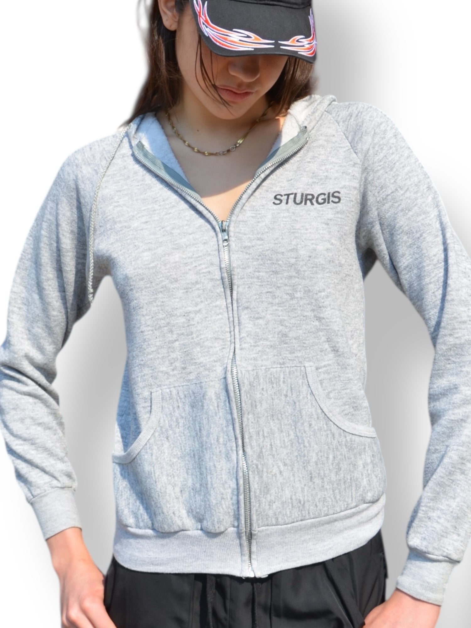 (M) Sturgis 87 Grey Zip-Up