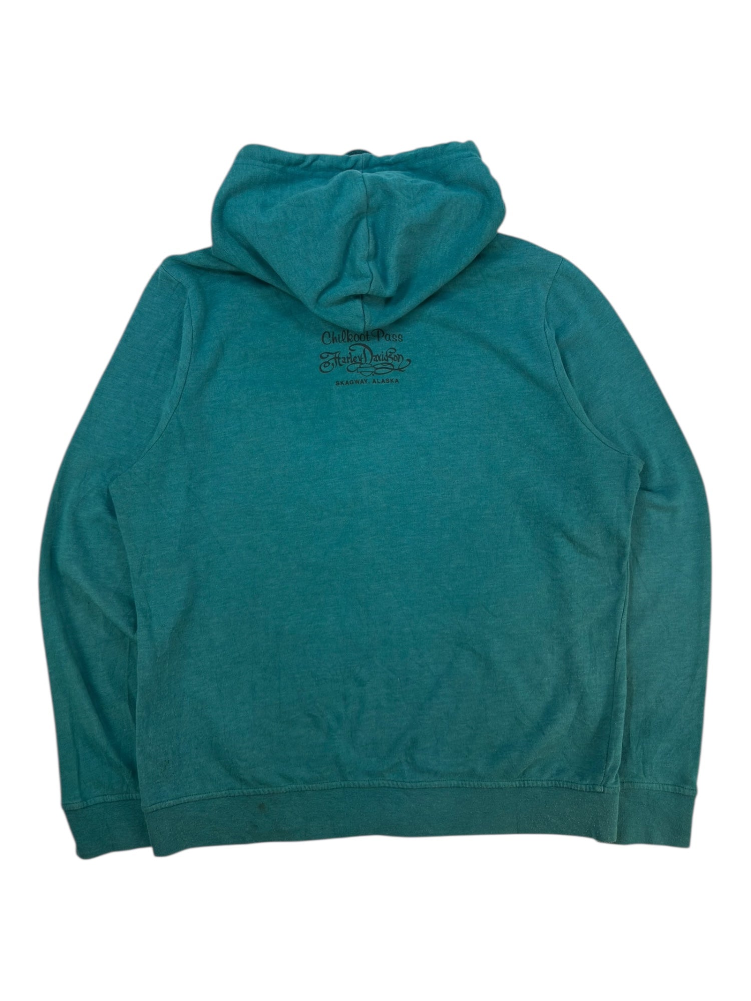 (L) Turquoise Harley Davidson Zip-up Hoodie