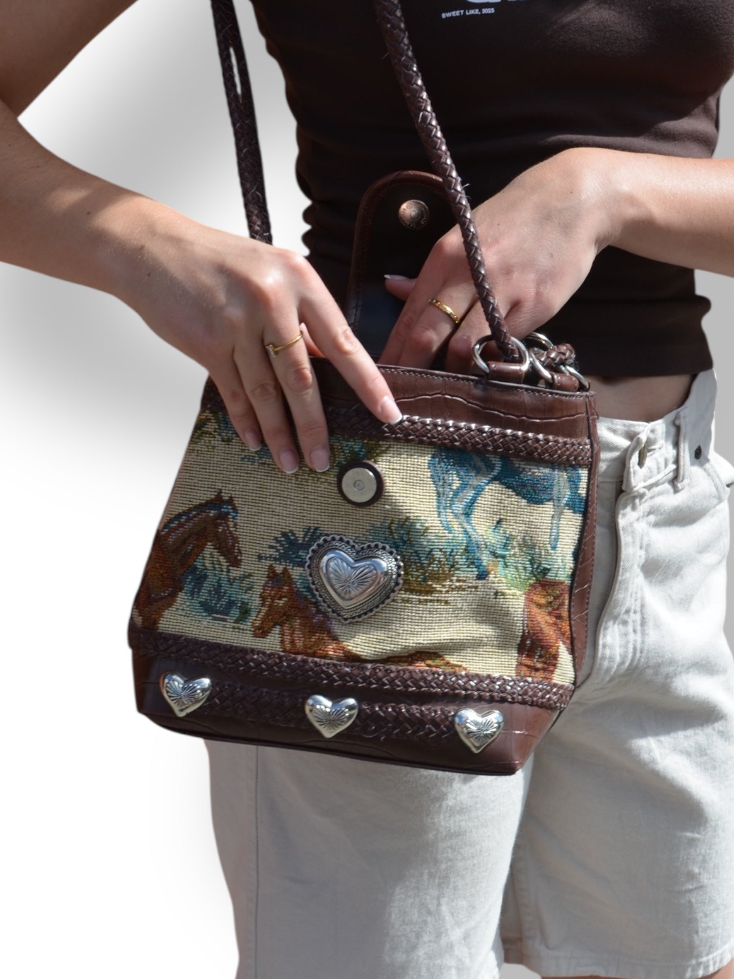 Vintage Woven Horse Purse