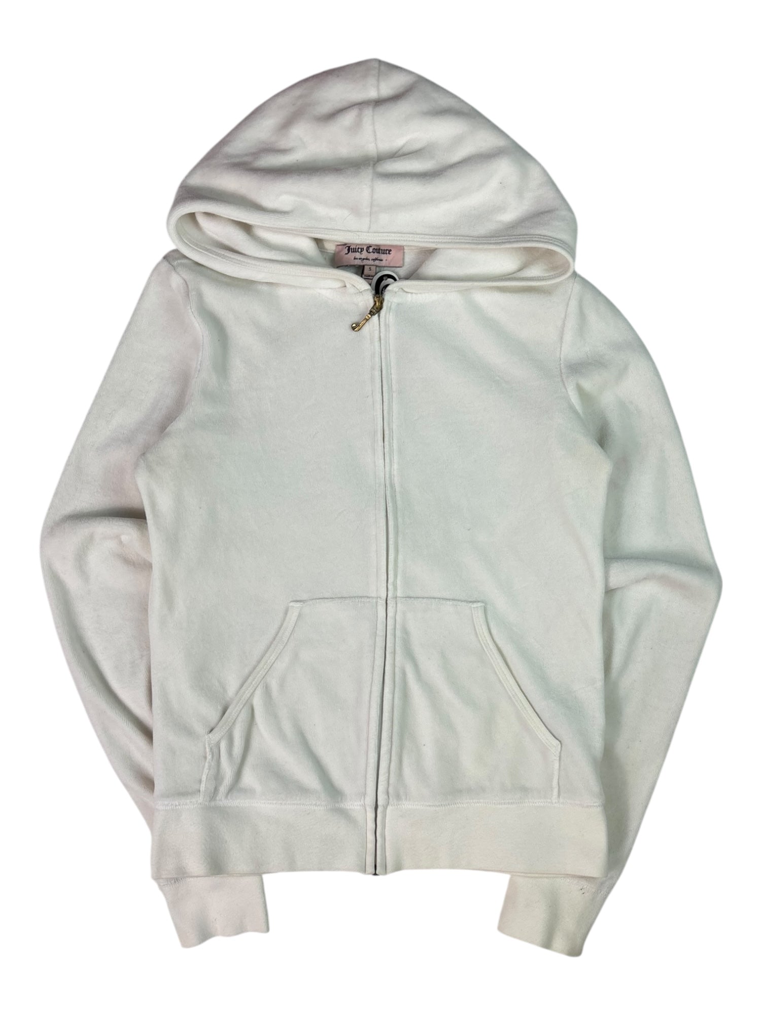 (S) White Embellished Cherry Print Juicy Couture Zip-up Hoodie