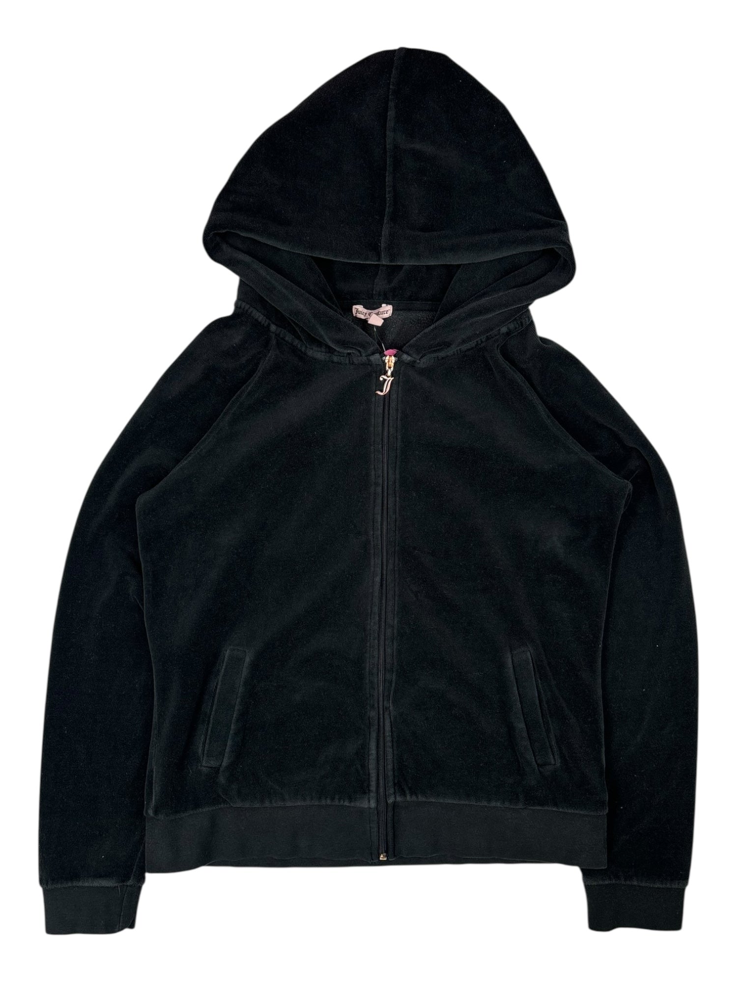 (L) Black with Gold Detail Juicy Couture Velour Top