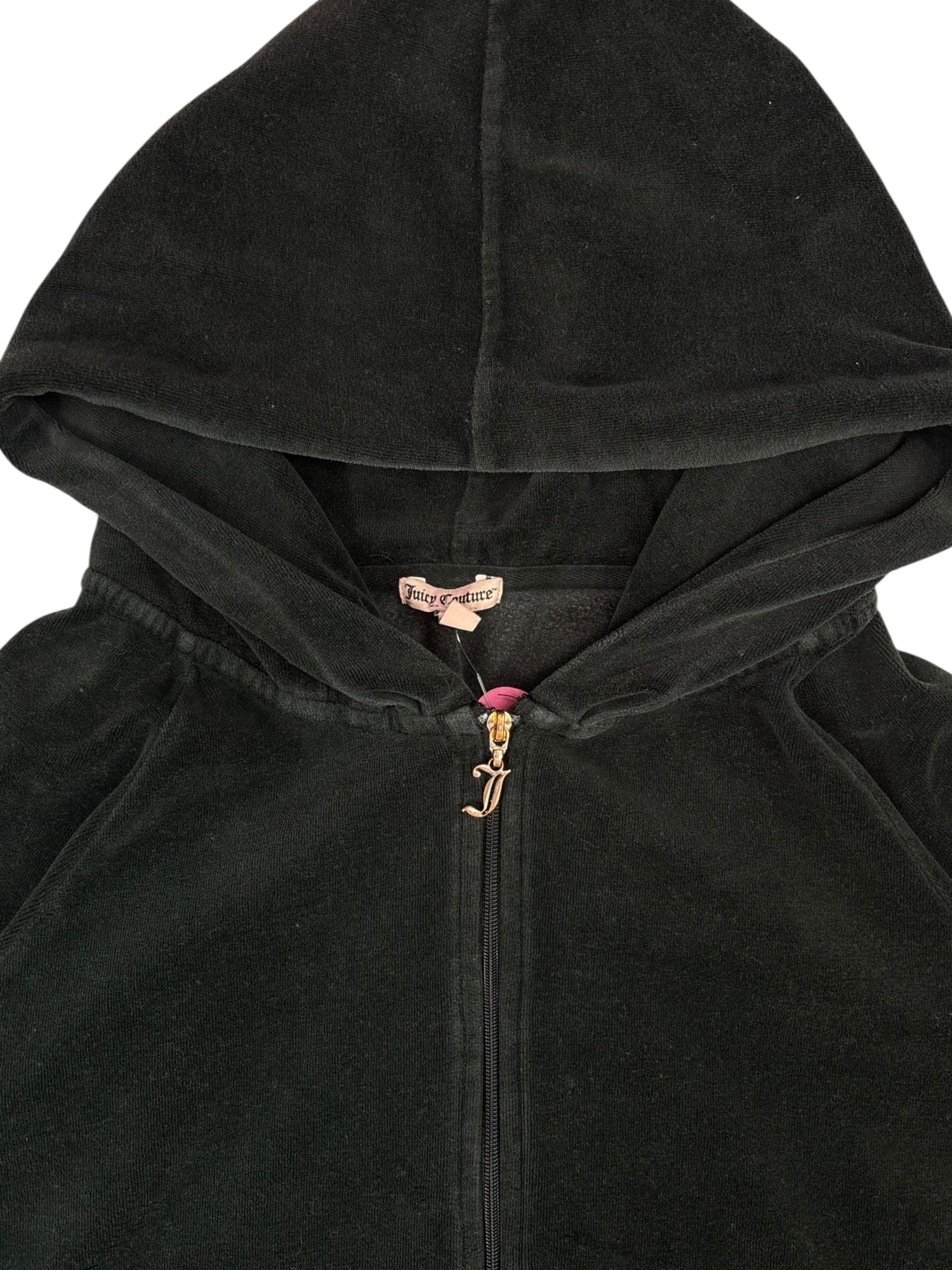 (L) Black with Gold Detail Juicy Couture Velour Top