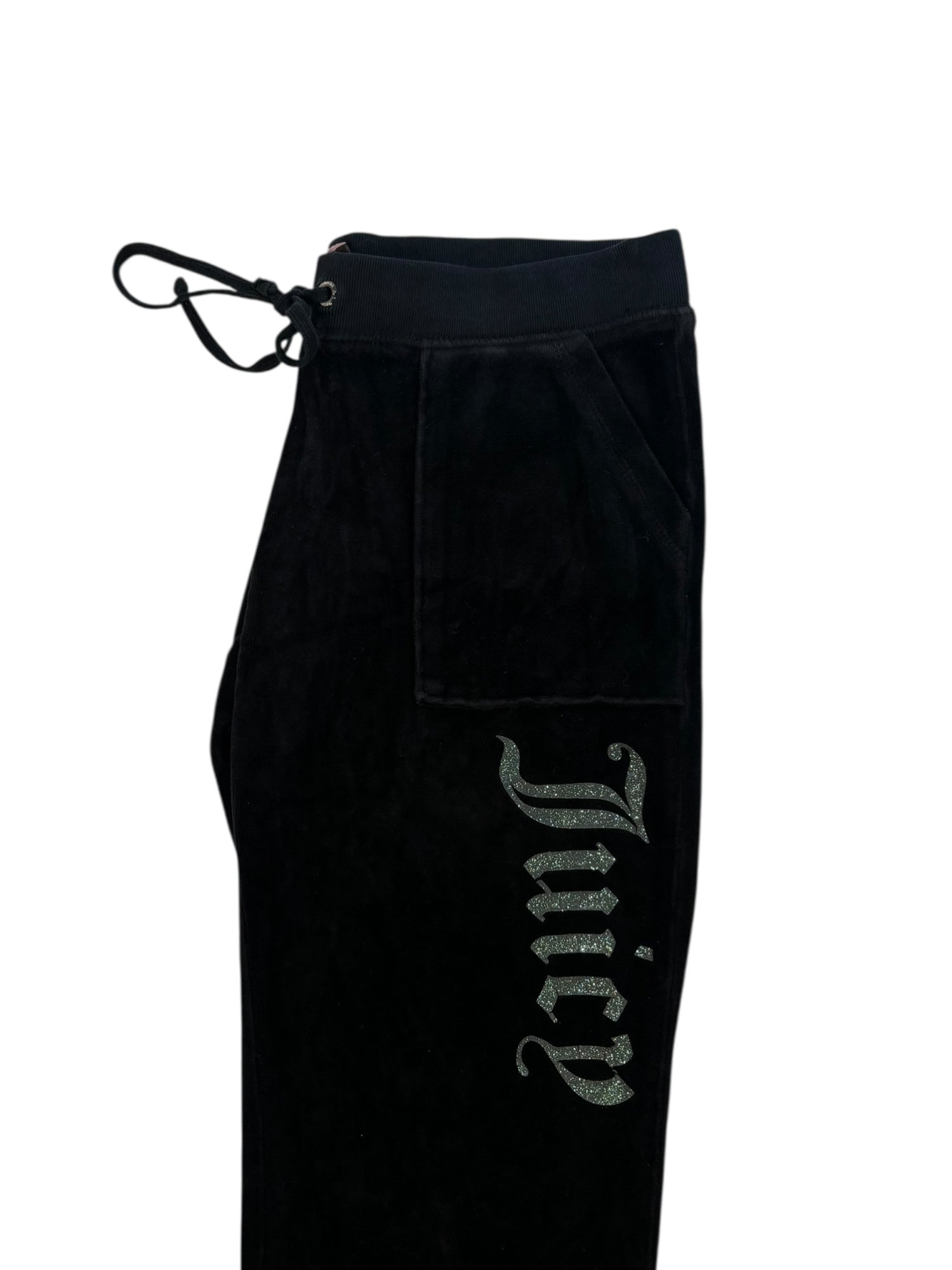 (XS) Black Pocket-detailed Juicy Couture Velour Pants
