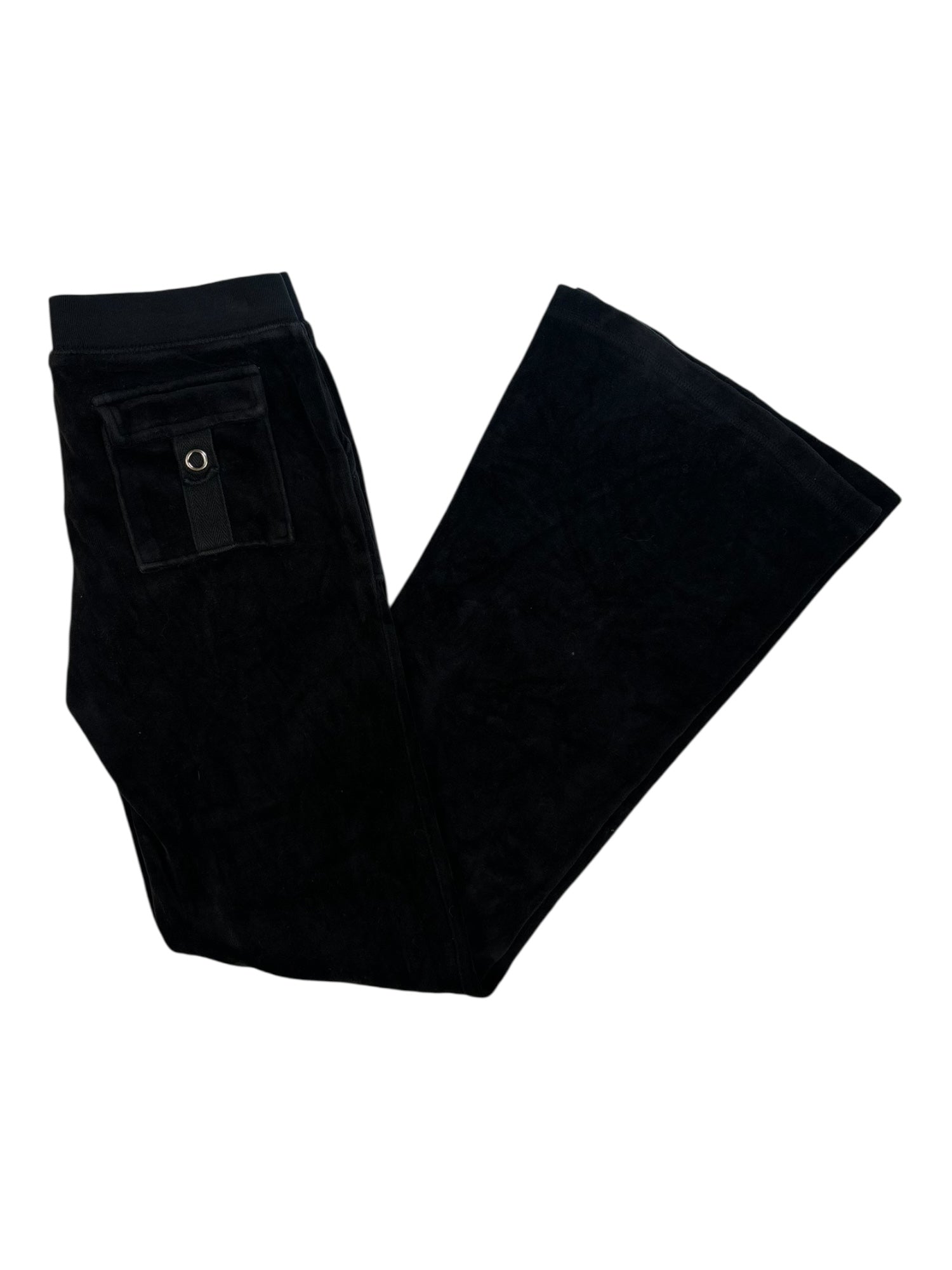 (XS) Black Pocket-detailed Juicy Couture Velour Pants