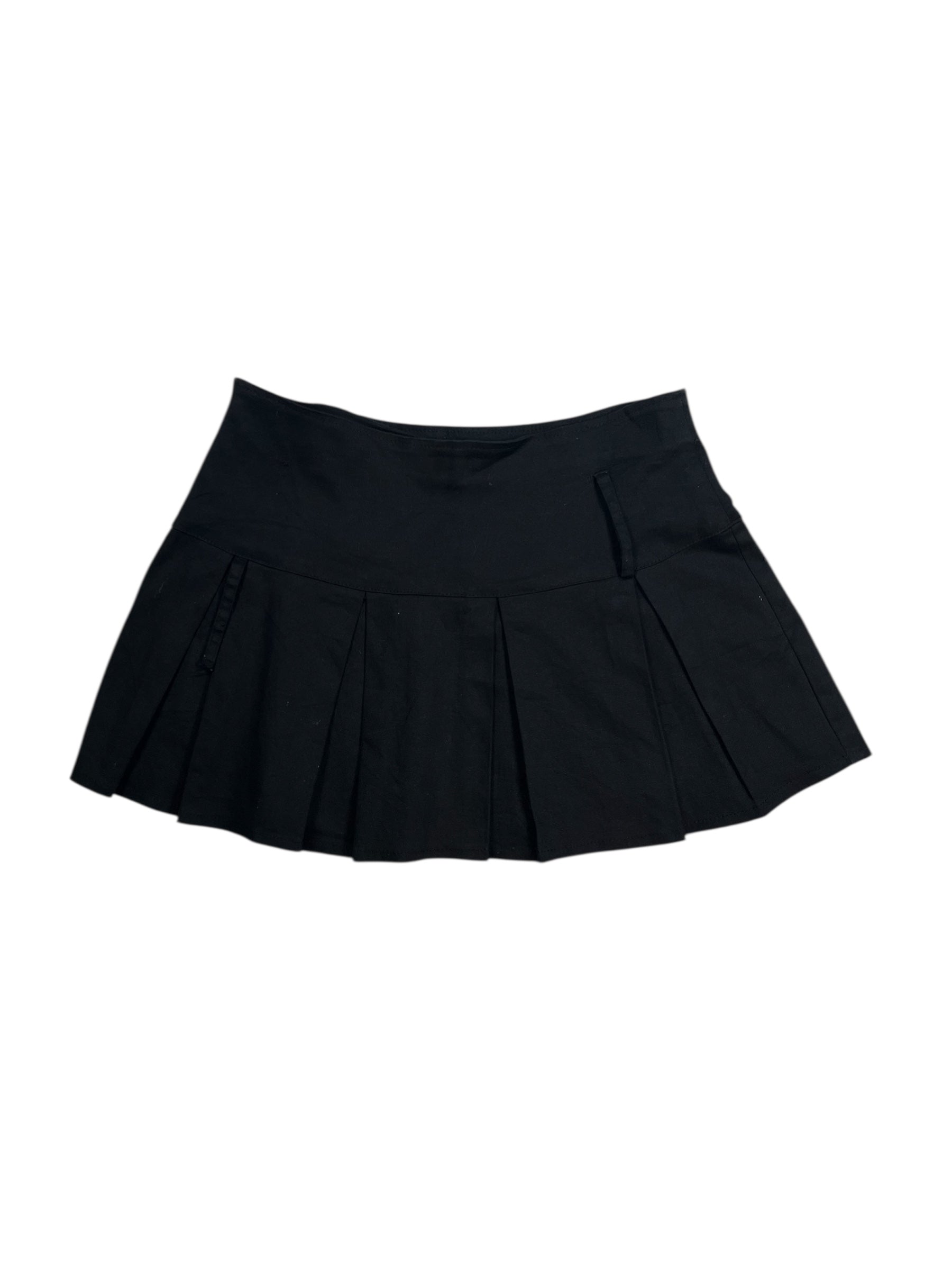 (M) Spoof! Black Pleated Mini Skirt