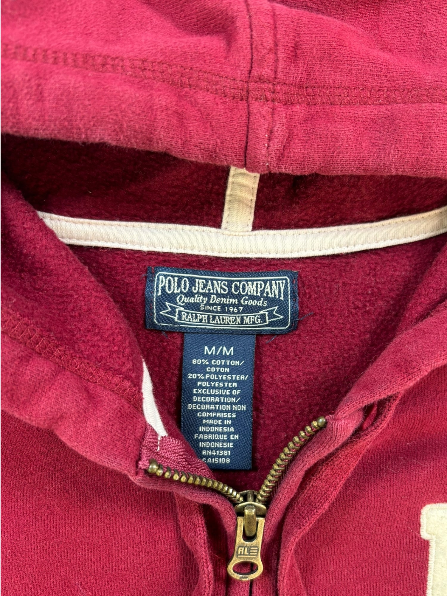 (M) Ralph Lauren Polo Red Zip Up Hoodie