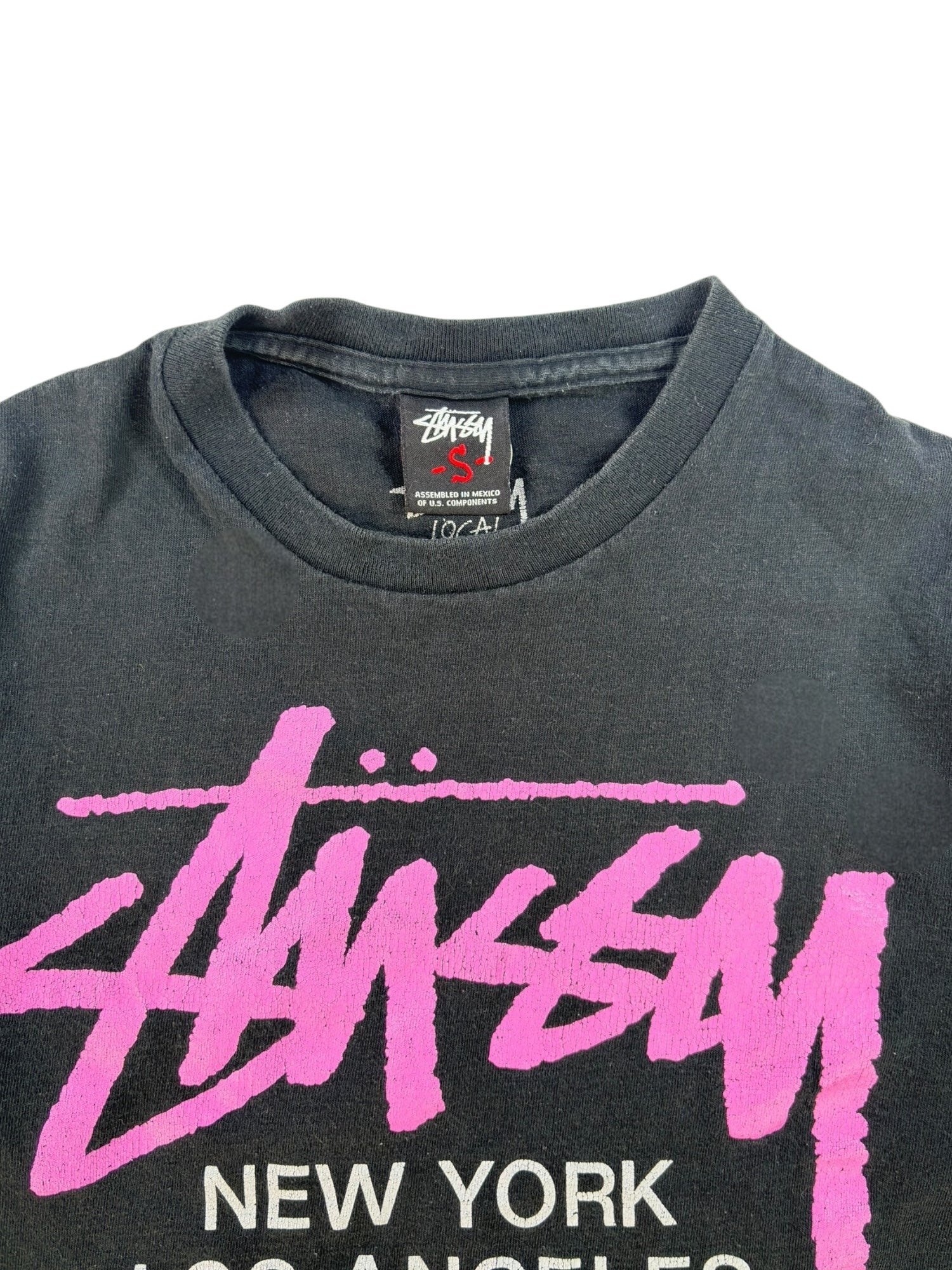(S) Stussy Black &amp; Pink Graphic Tee