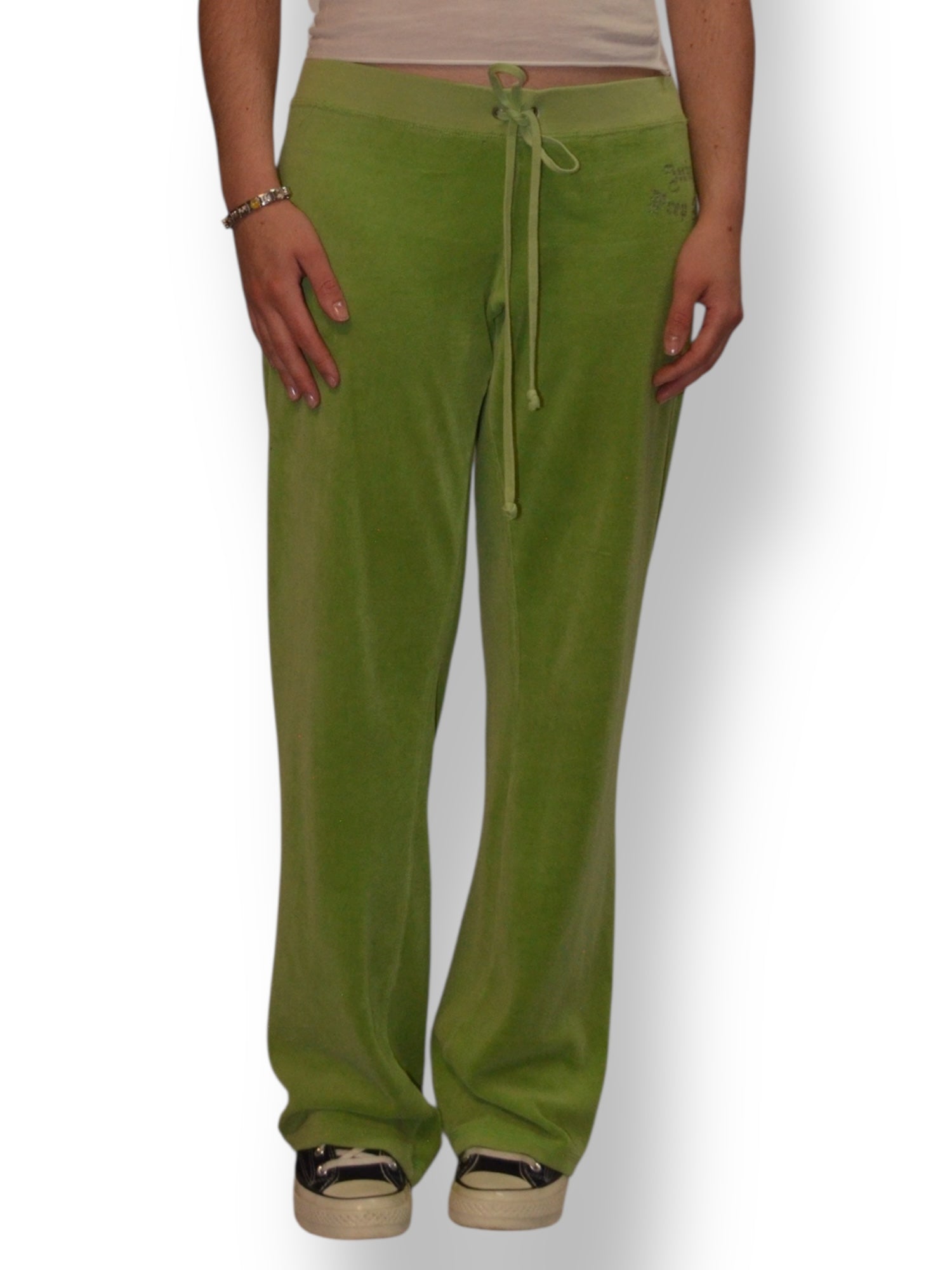 (M) Lime Green printed Juicy Couture Velour Pants