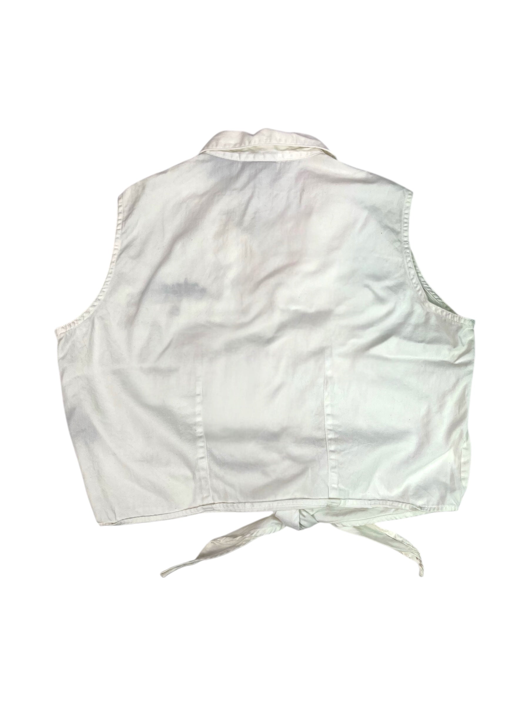 (XL) White Tie Up Harely Davidson Tank Top