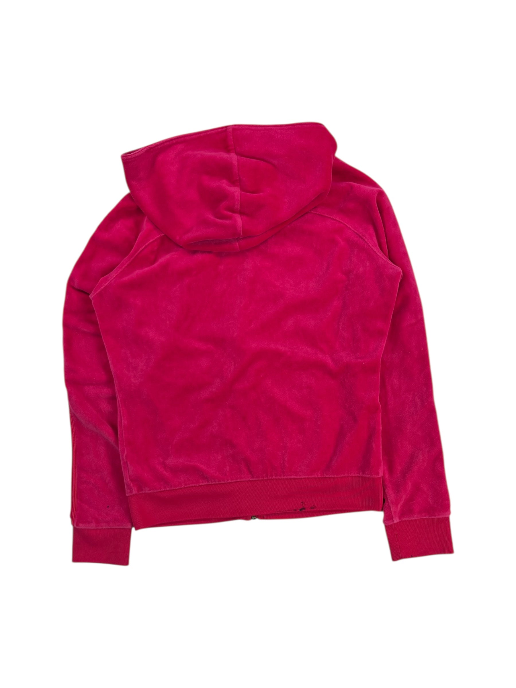 (S) Hot Pink Juicy Couture Velour Zip-up Hoodie