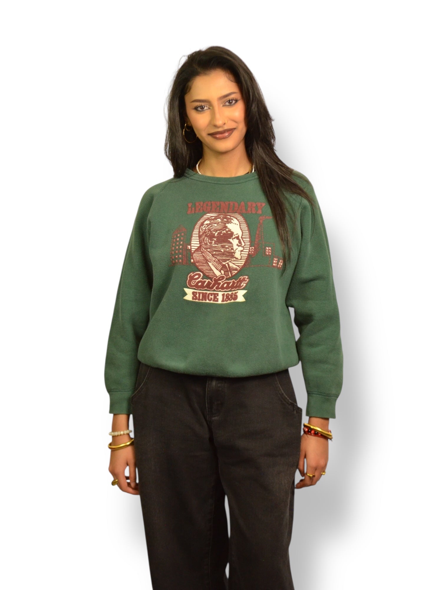 (M) Vintage Carhartt Green Crewneck