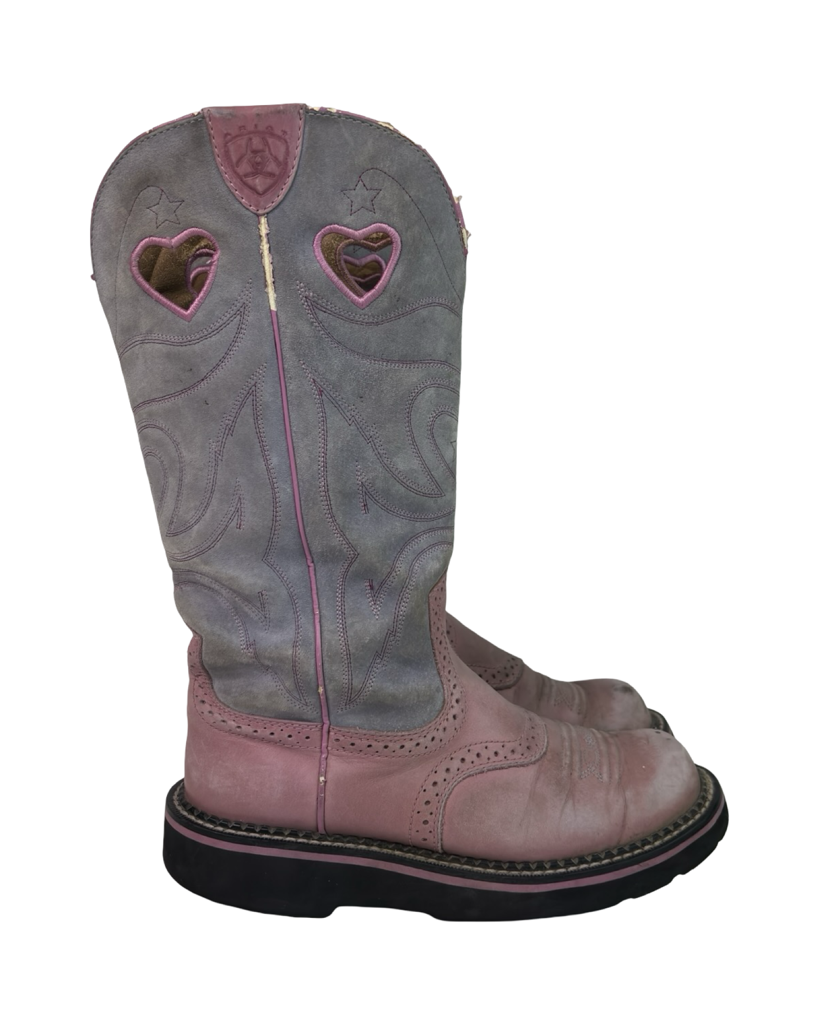 (7) Ariat Fatbaby Pink/Lavender Cowboy Boots