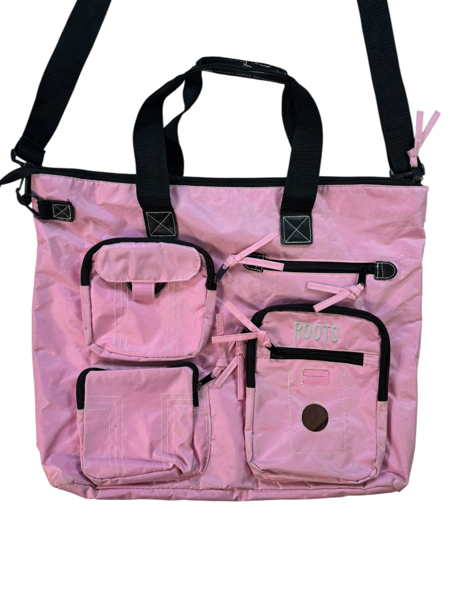 (O/S) Roots Pink Travel Messenger Bag