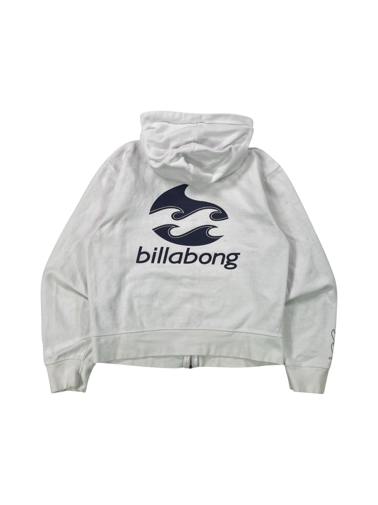 (M) Y2k Billabong White Zip Up Hoodie