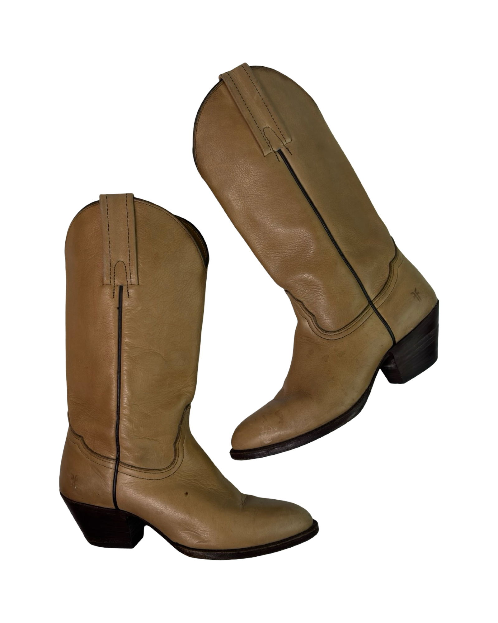 (6) FRYE Women’s Tan Leather Cowboy Boots