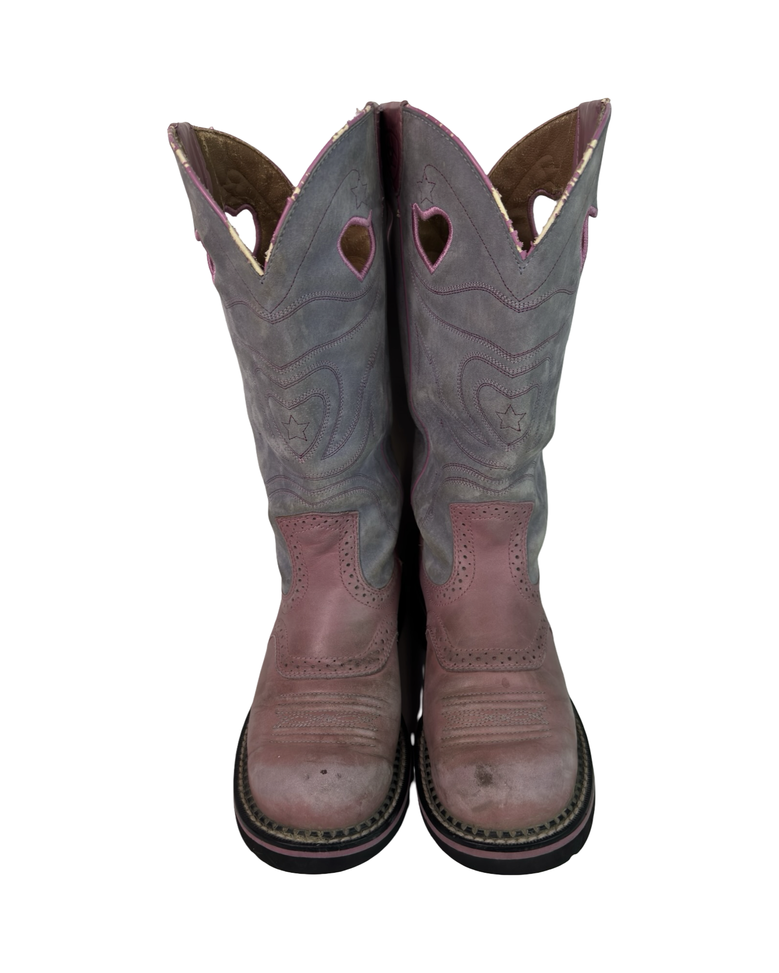 (7) Ariat Fatbaby Pink/Lavender Cowboy Boots