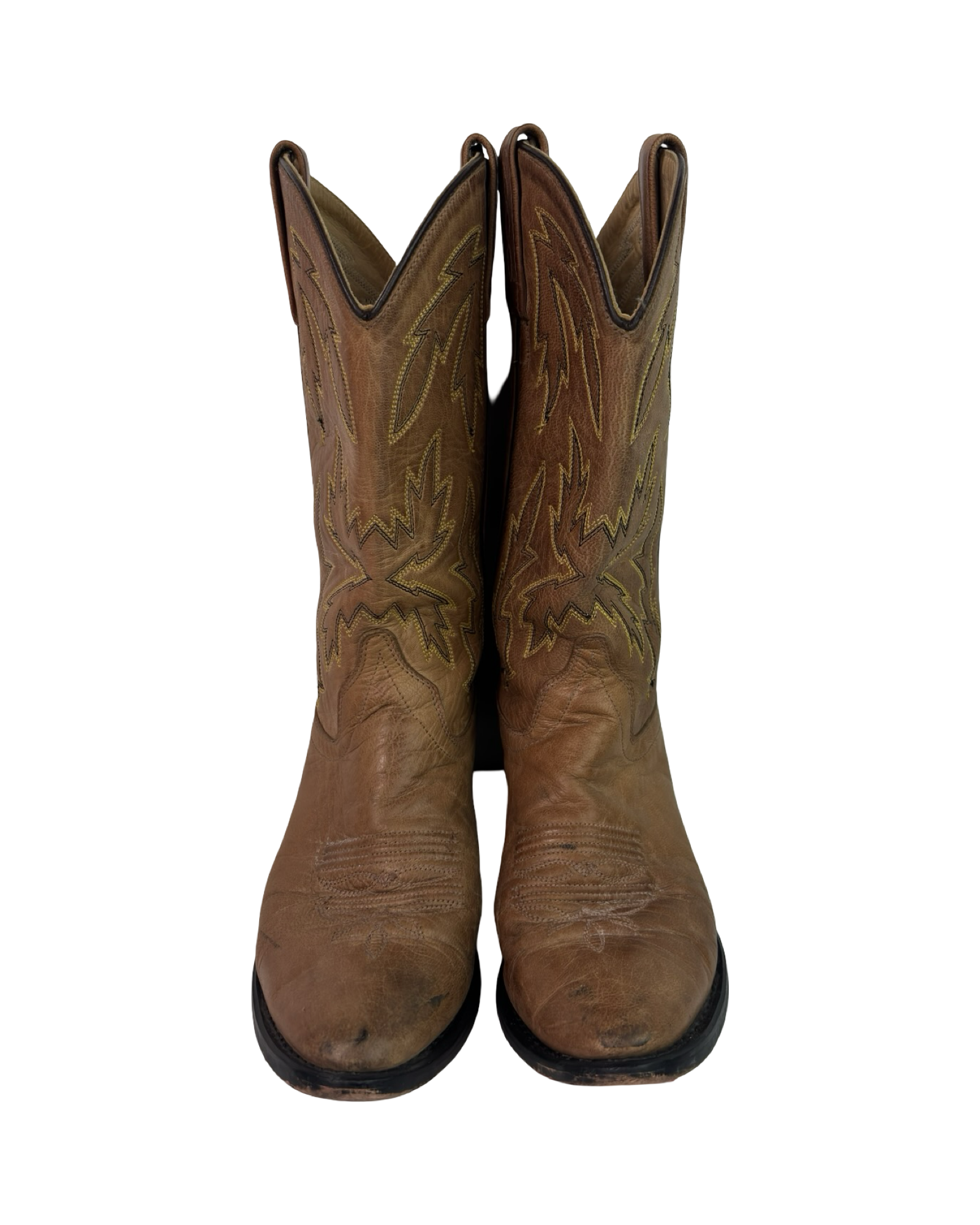 (6) Old West Vintage Leather Cowboy boots