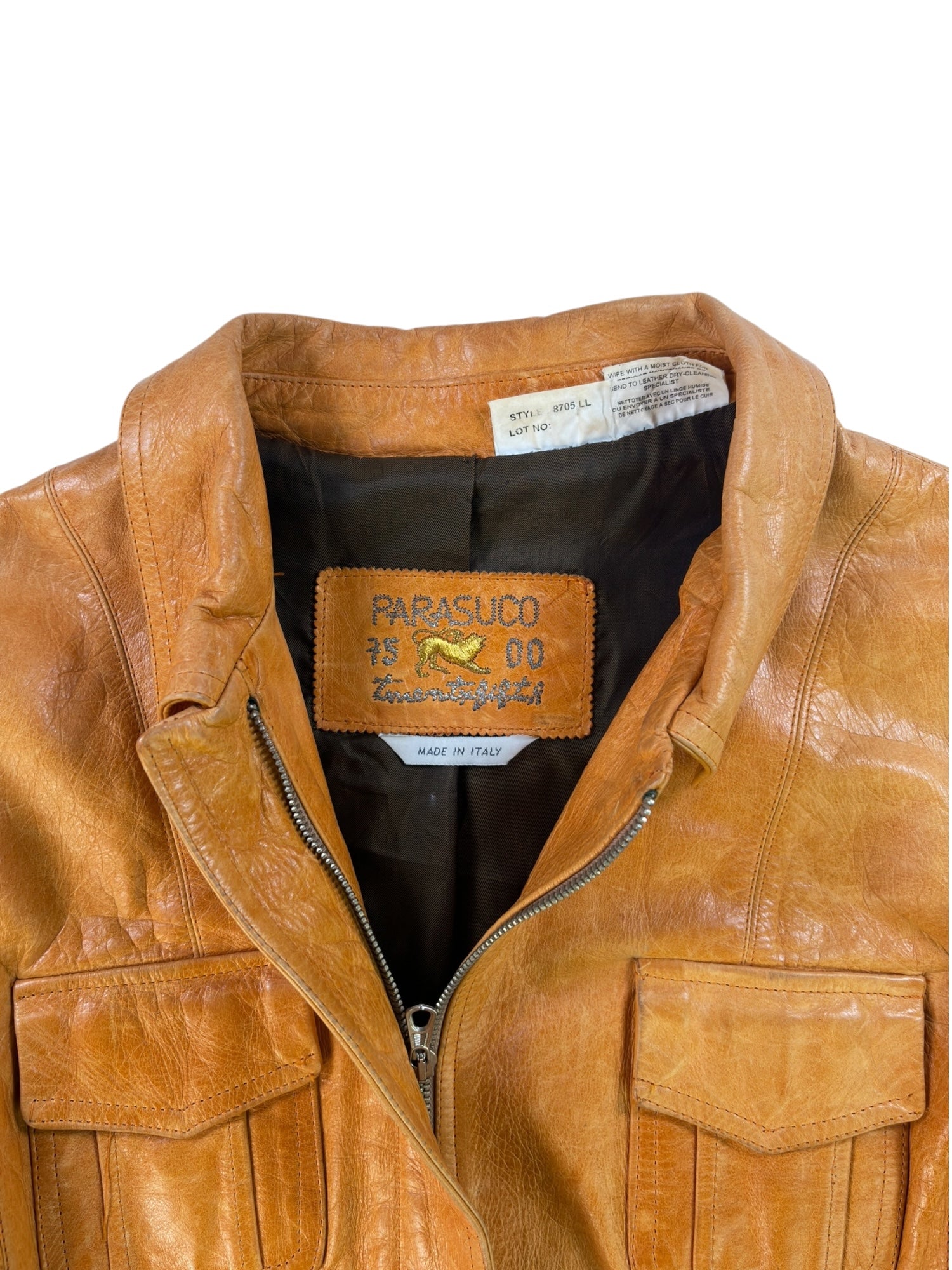 Vintage Parasuco Orange Leather Jacket