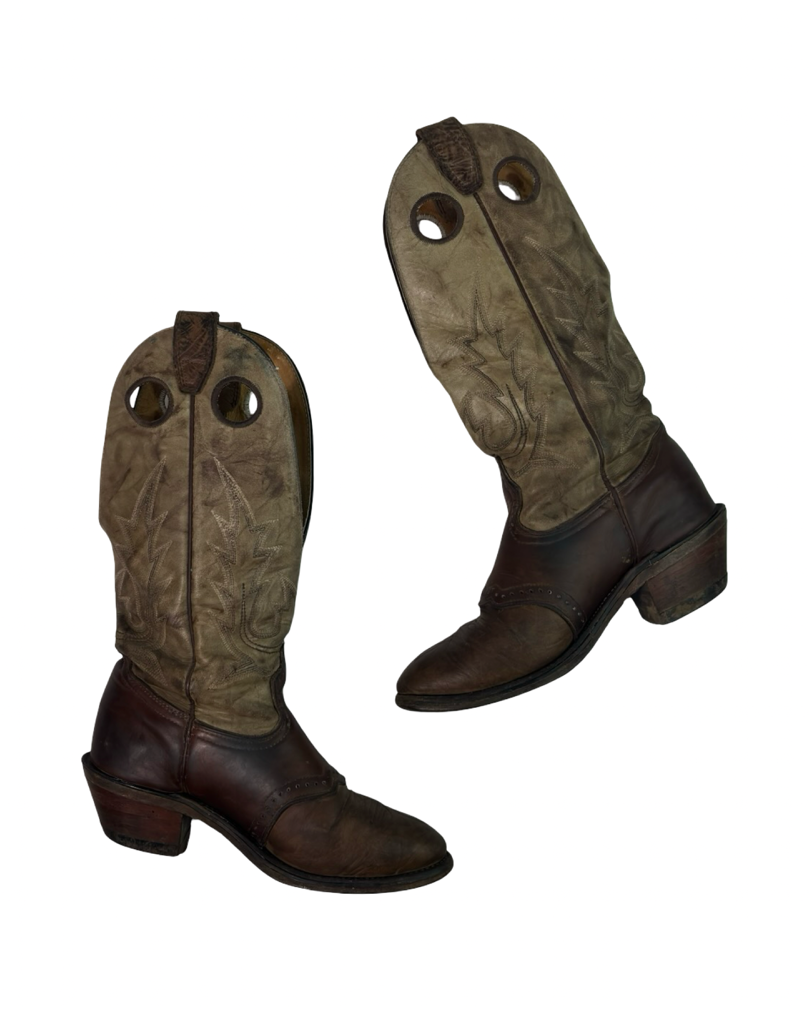 (6.5) Vintage Leather Canadian Made Cowboy Boots