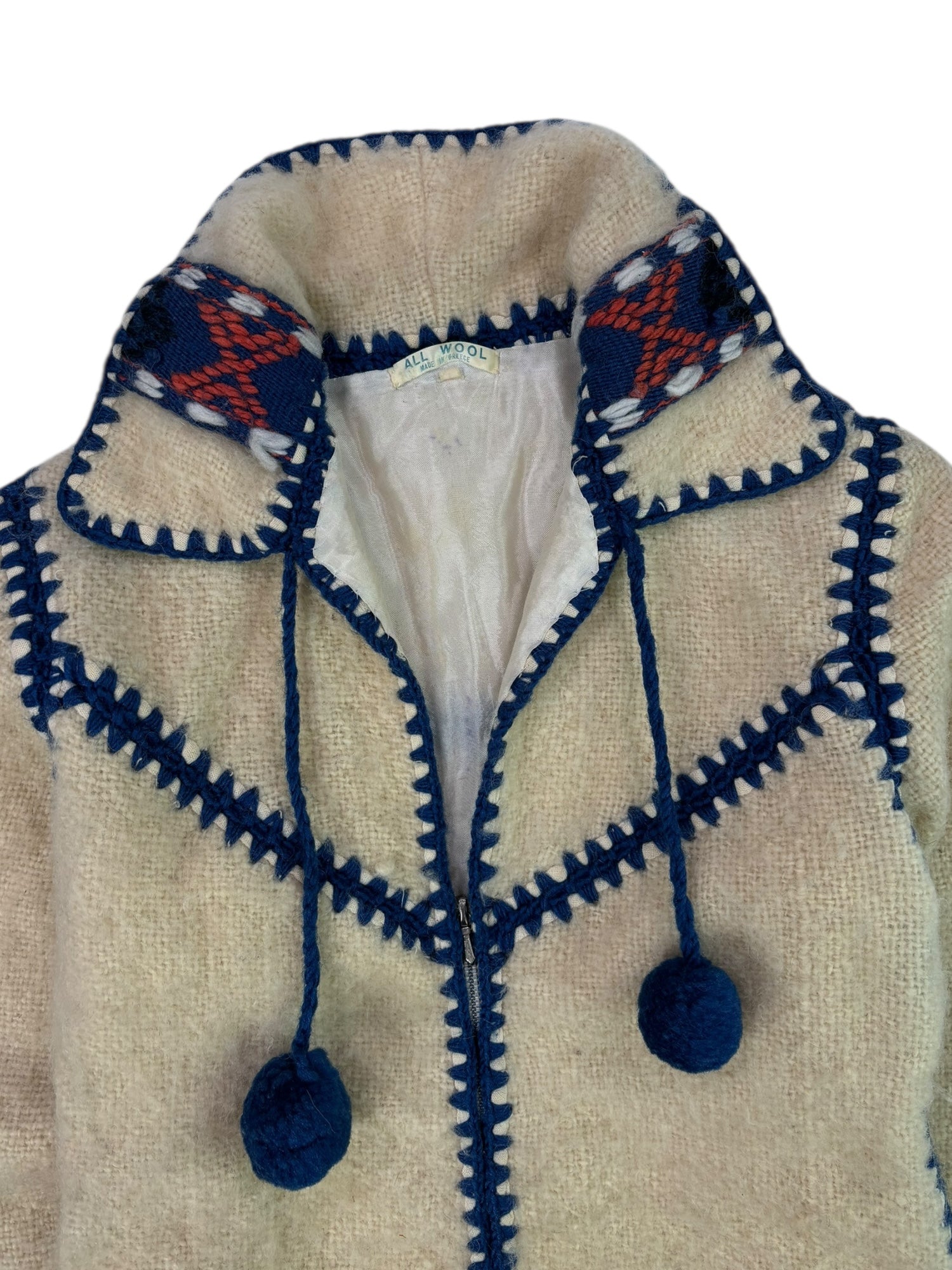 (M) Greece  Wool Jacket with Blue Details