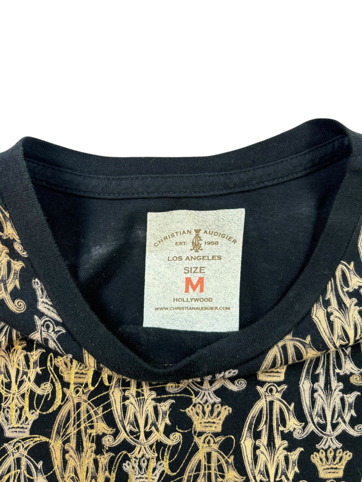 (M) Christian Audigier Gold Faith Graphic Tee