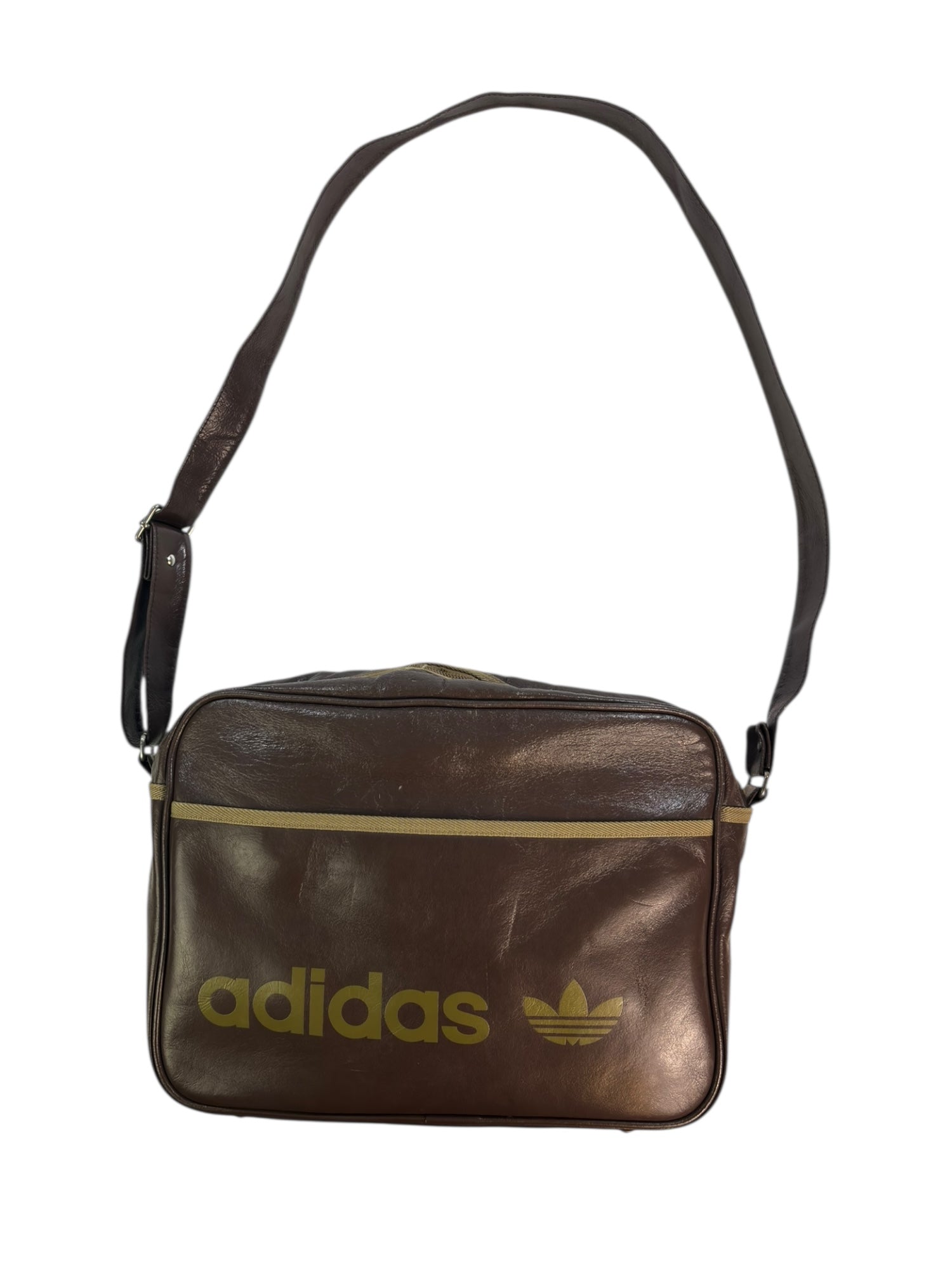 (O/S) Vintage Adidas Messenger Bag Brown