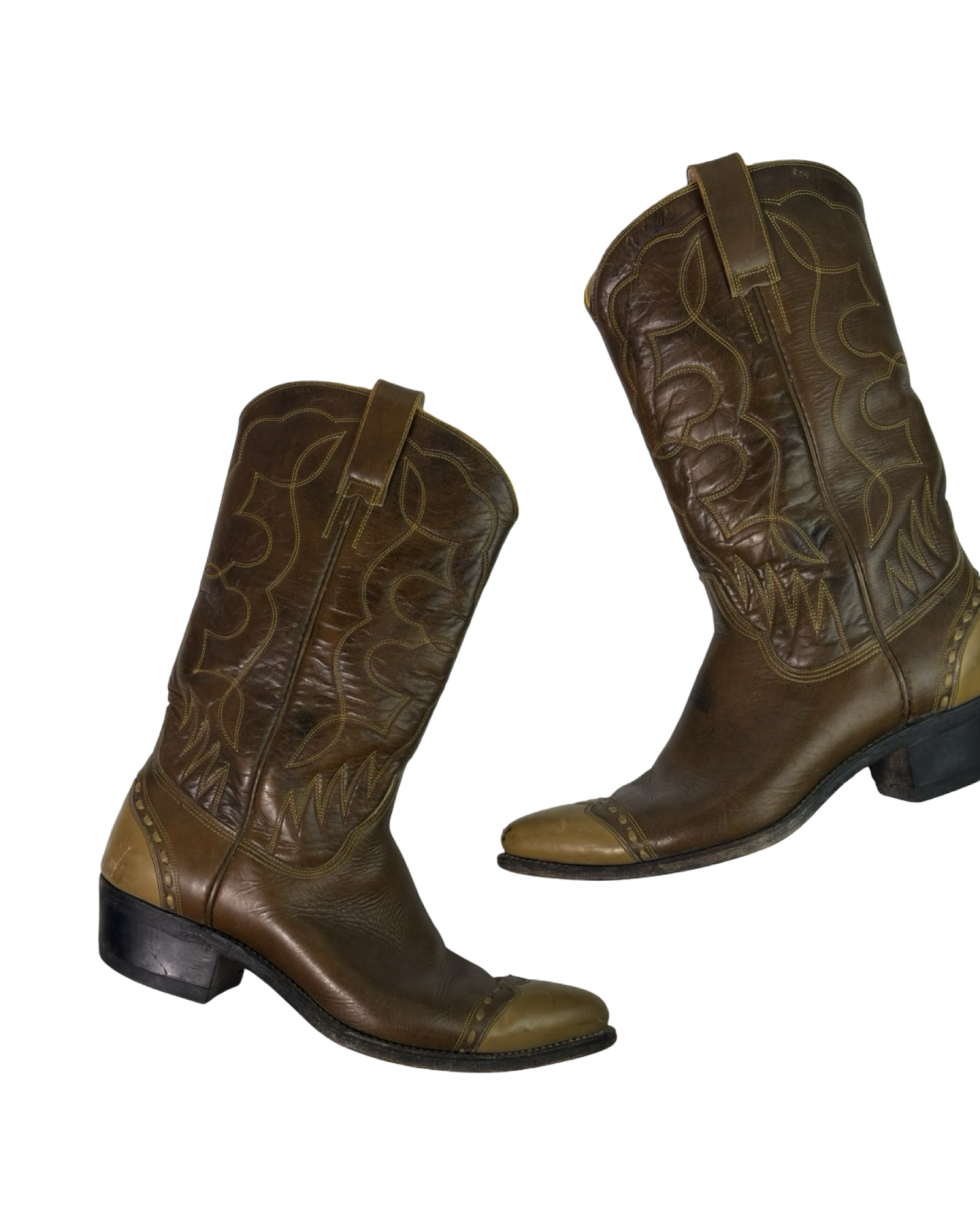 (9.5/10) Vintage Tan/Brown Cowboy Boots