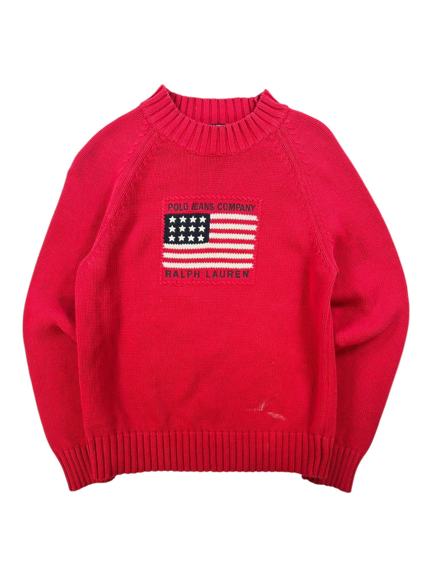 (S/M) 90's Ralph Lauren Polo Knit Flag Sweater