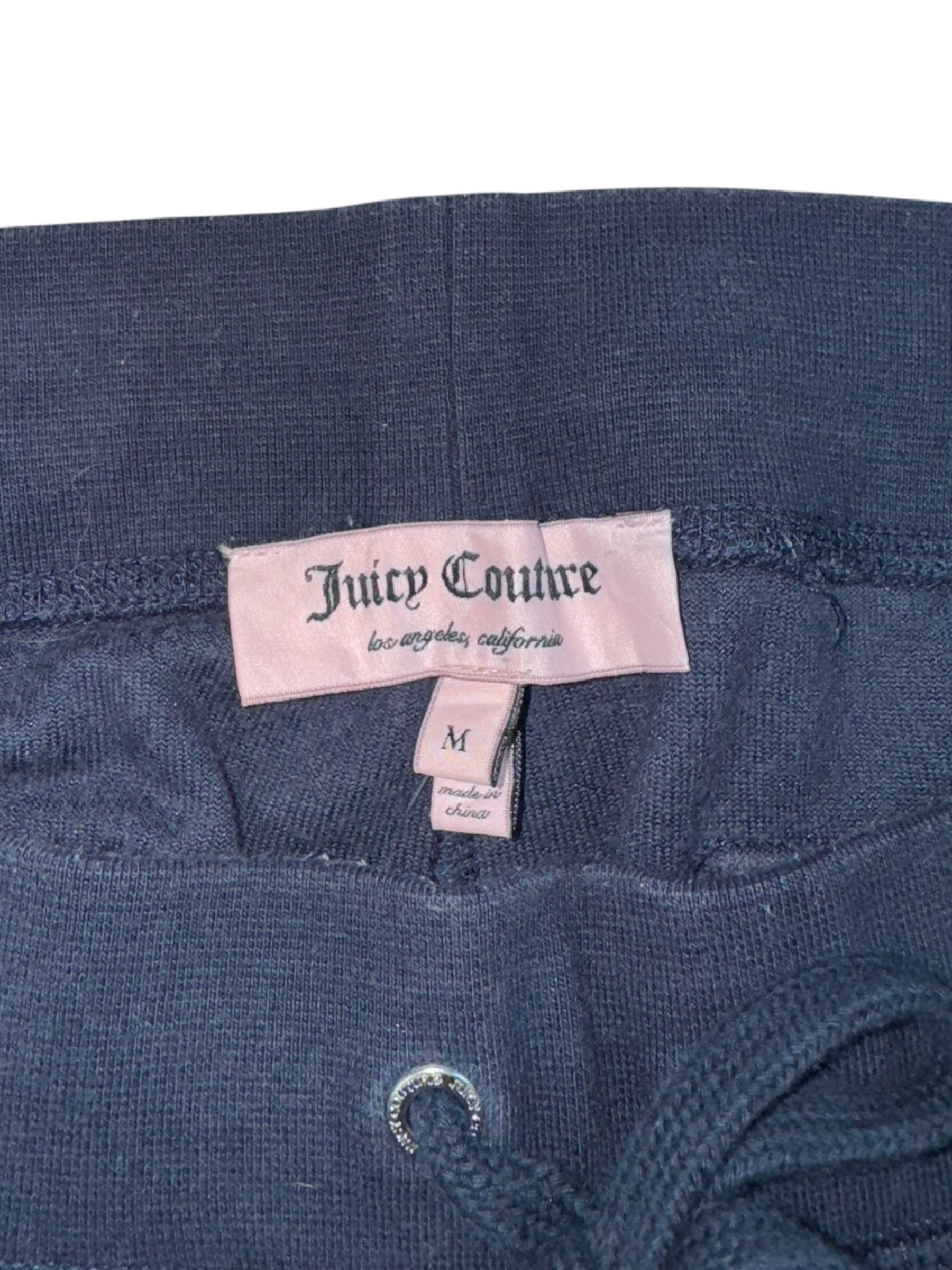 (M) Navy Blue Printed Juicy Couture Velour Pants