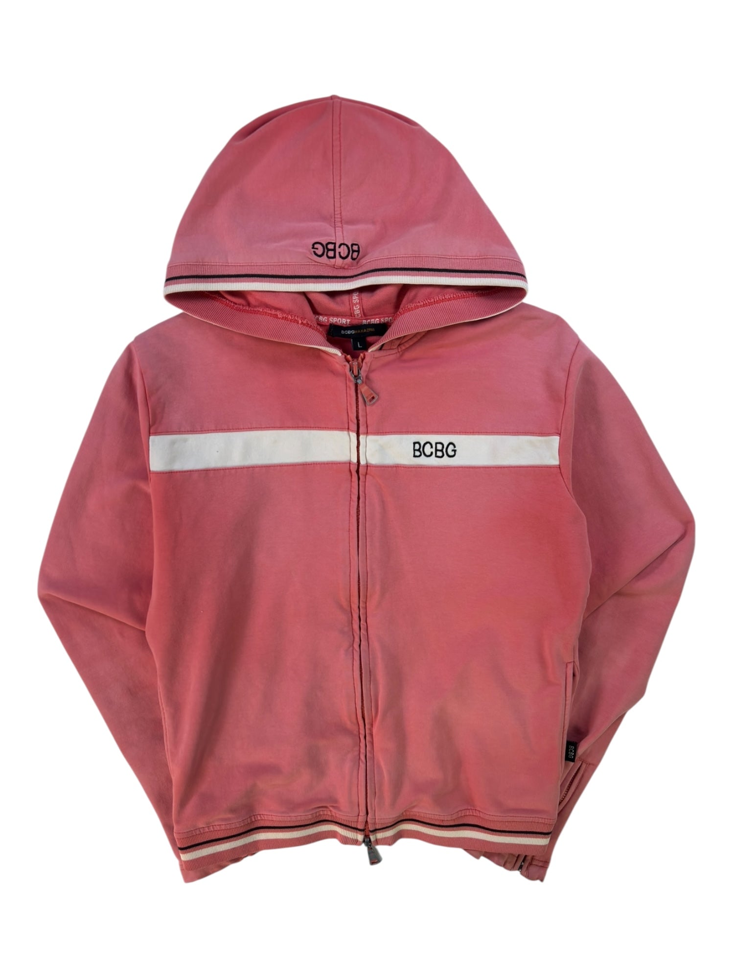 (M) BCBG Coral Pink Zip-up Hoodie