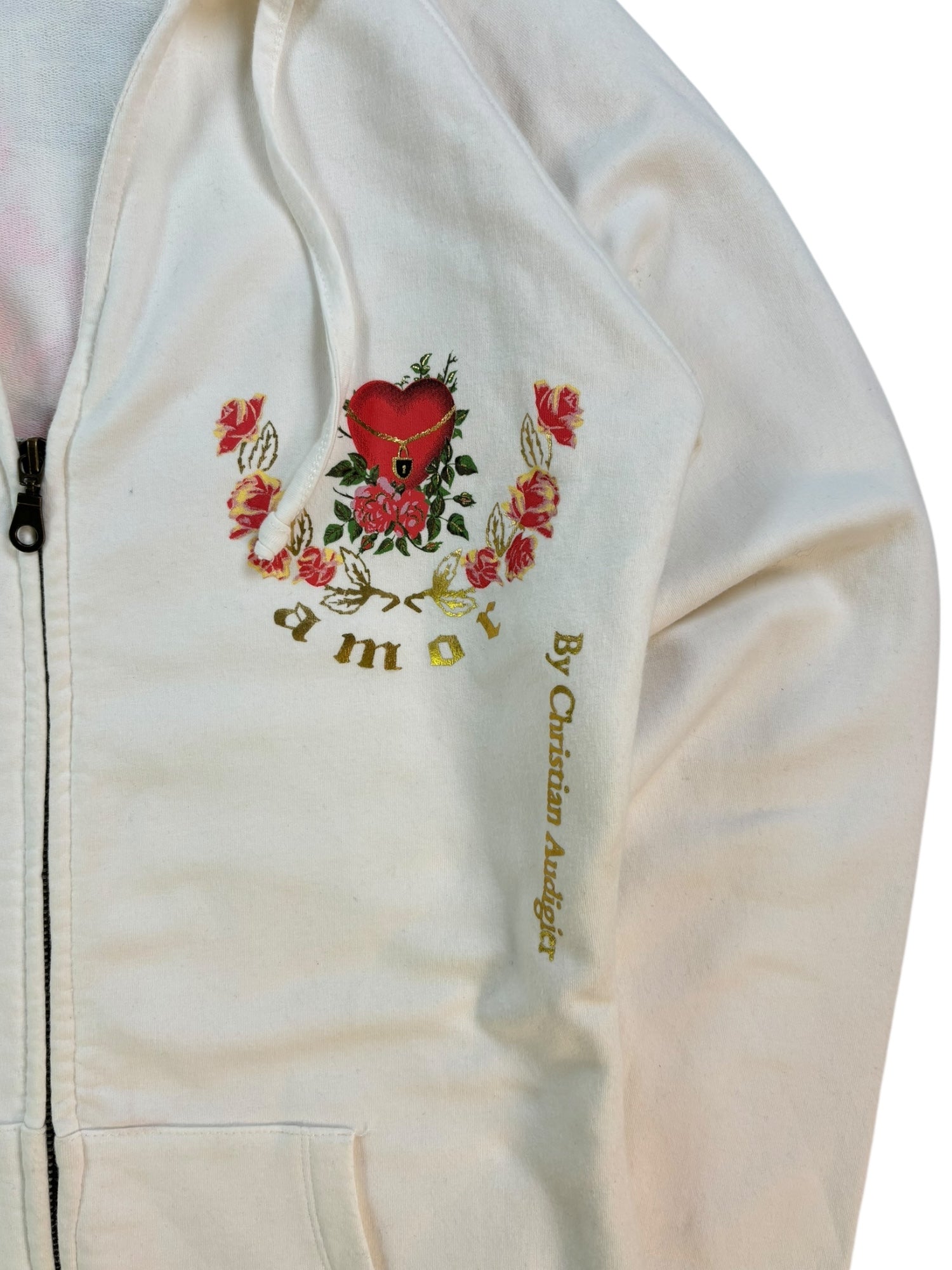(M) Paco Chicano By Christian Audigier White Zip Up Hoodie