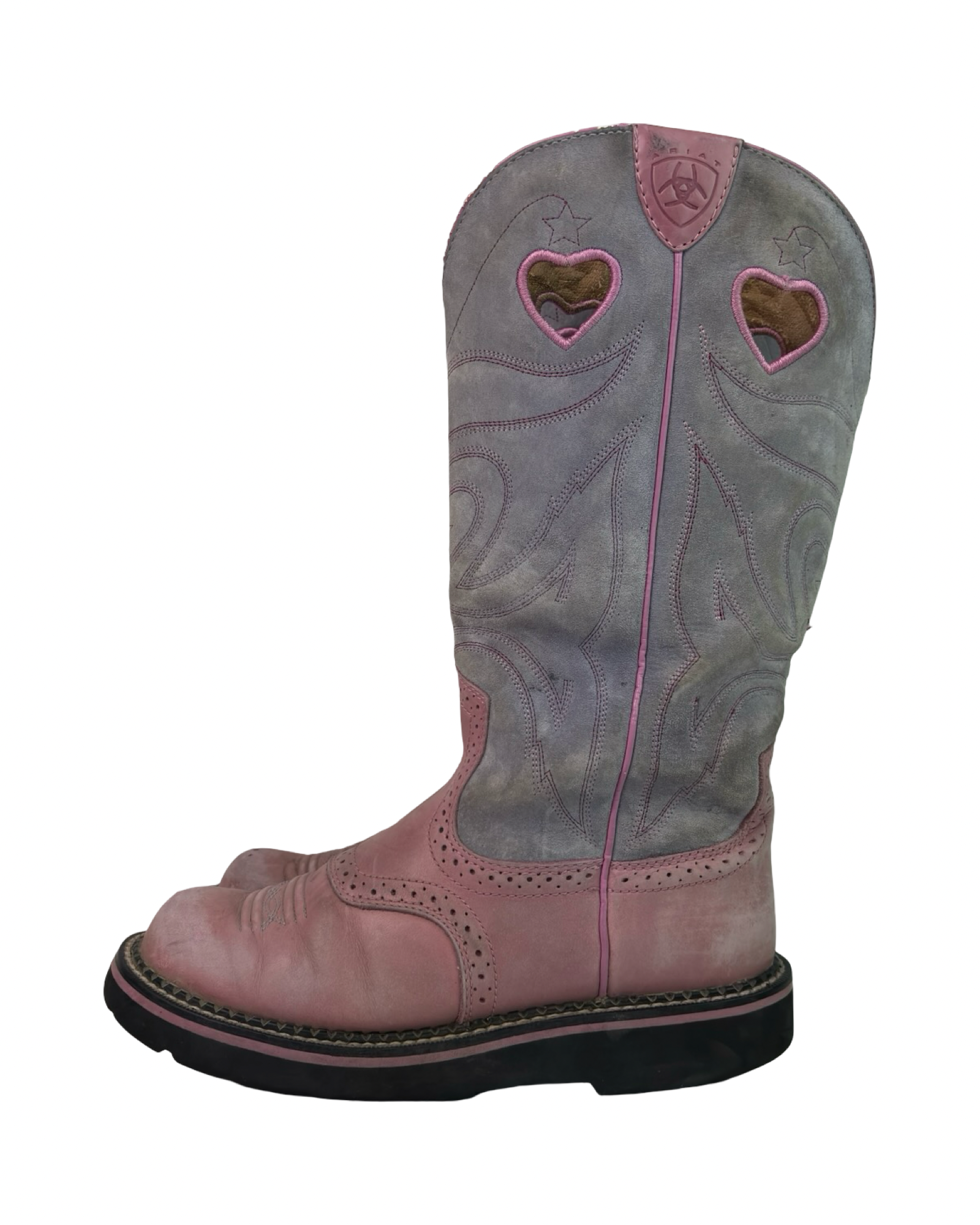 (7) Ariat Fatbaby Pink/Lavender Cowboy Boots
