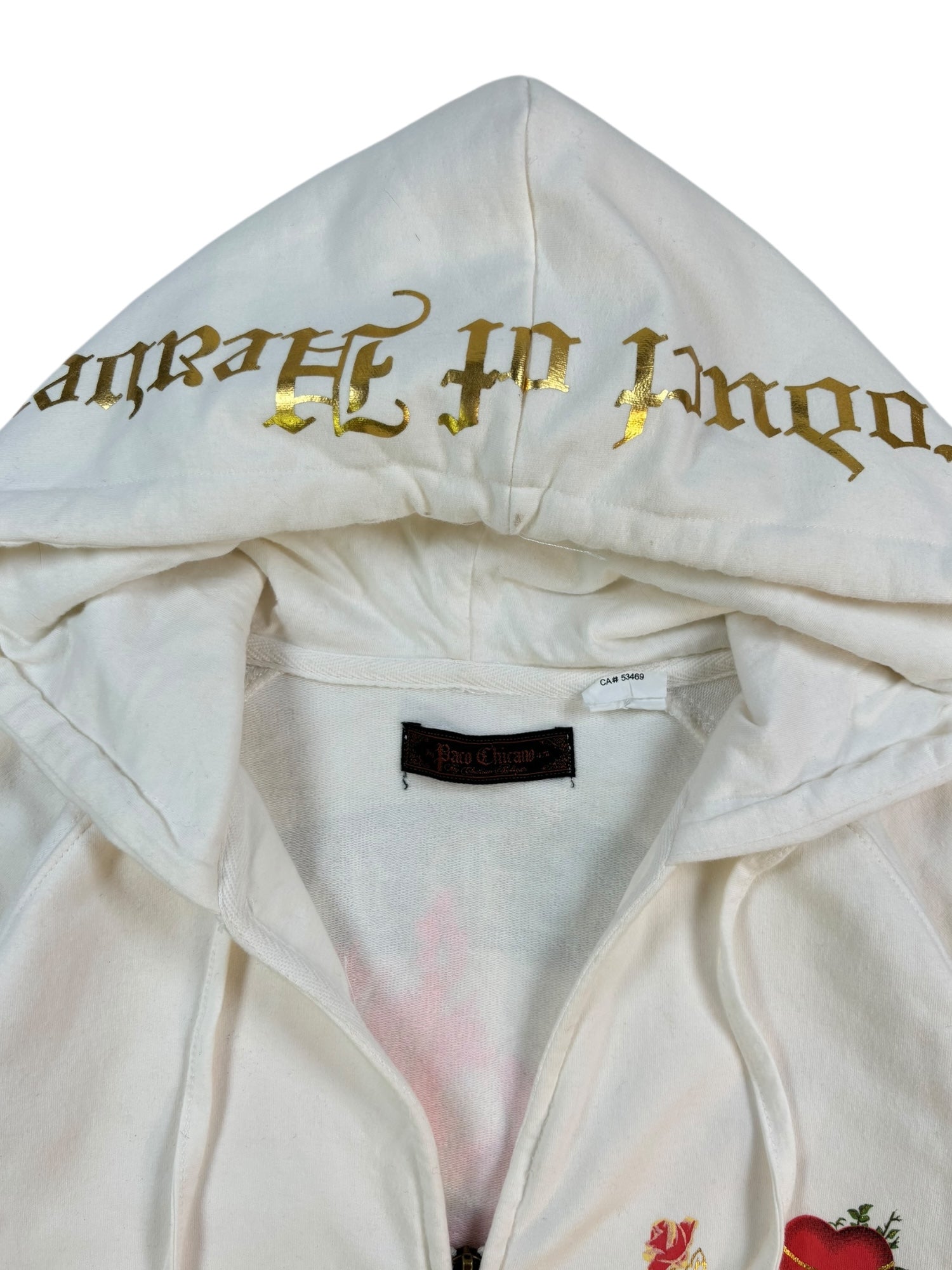 (M) Paco Chicano By Christian Audigier White Zip Up Hoodie